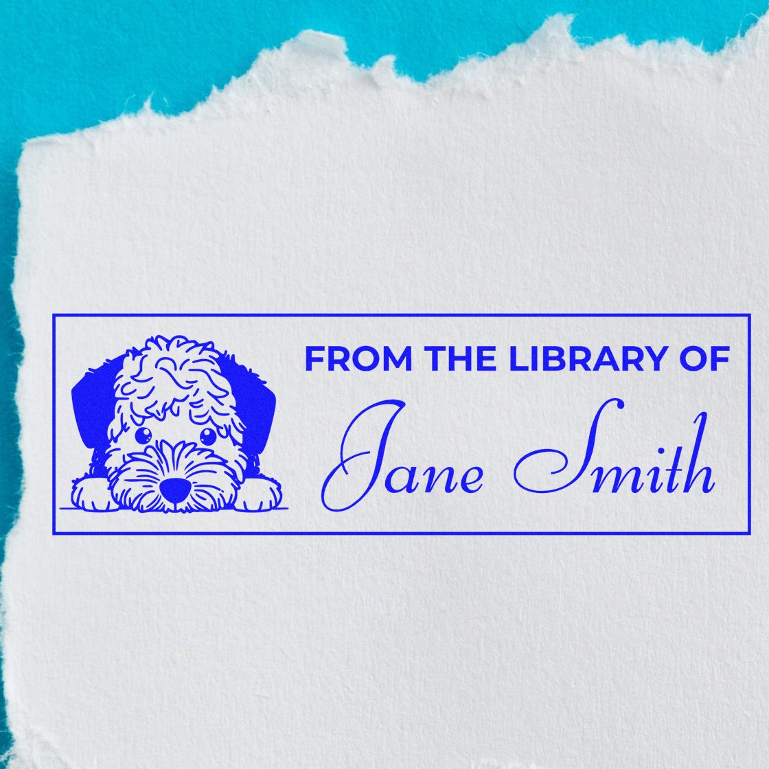 Pre-Inked Lagotto Romagnolo Personalized Book Stamp With Name - Engineer Seal Stamps