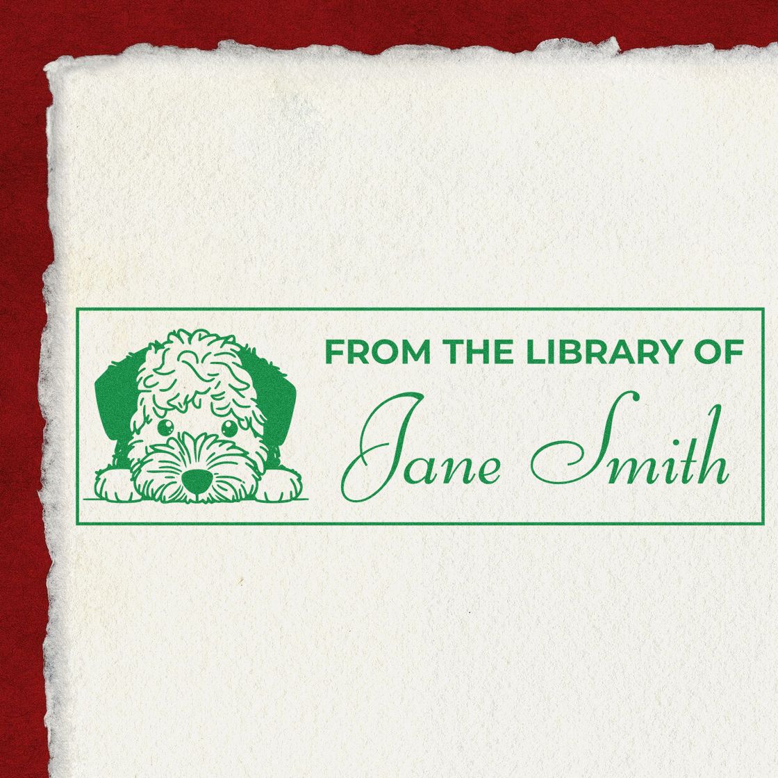 Pre-Inked Lagotto Romagnolo Personalized Book Stamp With Name - Engineer Seal Stamps