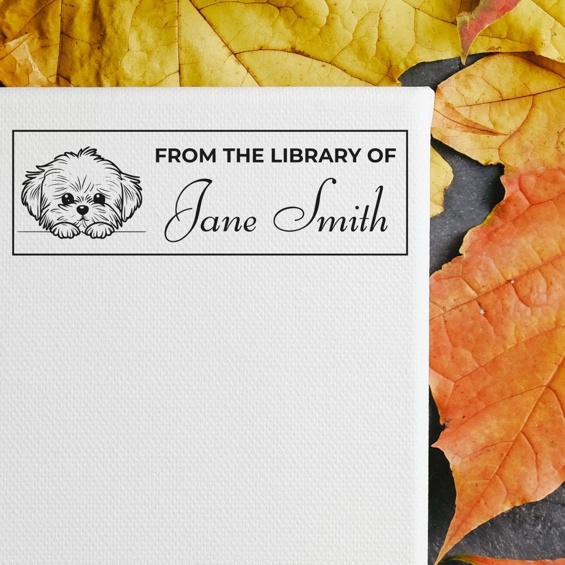 Pre-Inked Maltese Personalized Bookplate Stamp - Engineer Seal Stamps