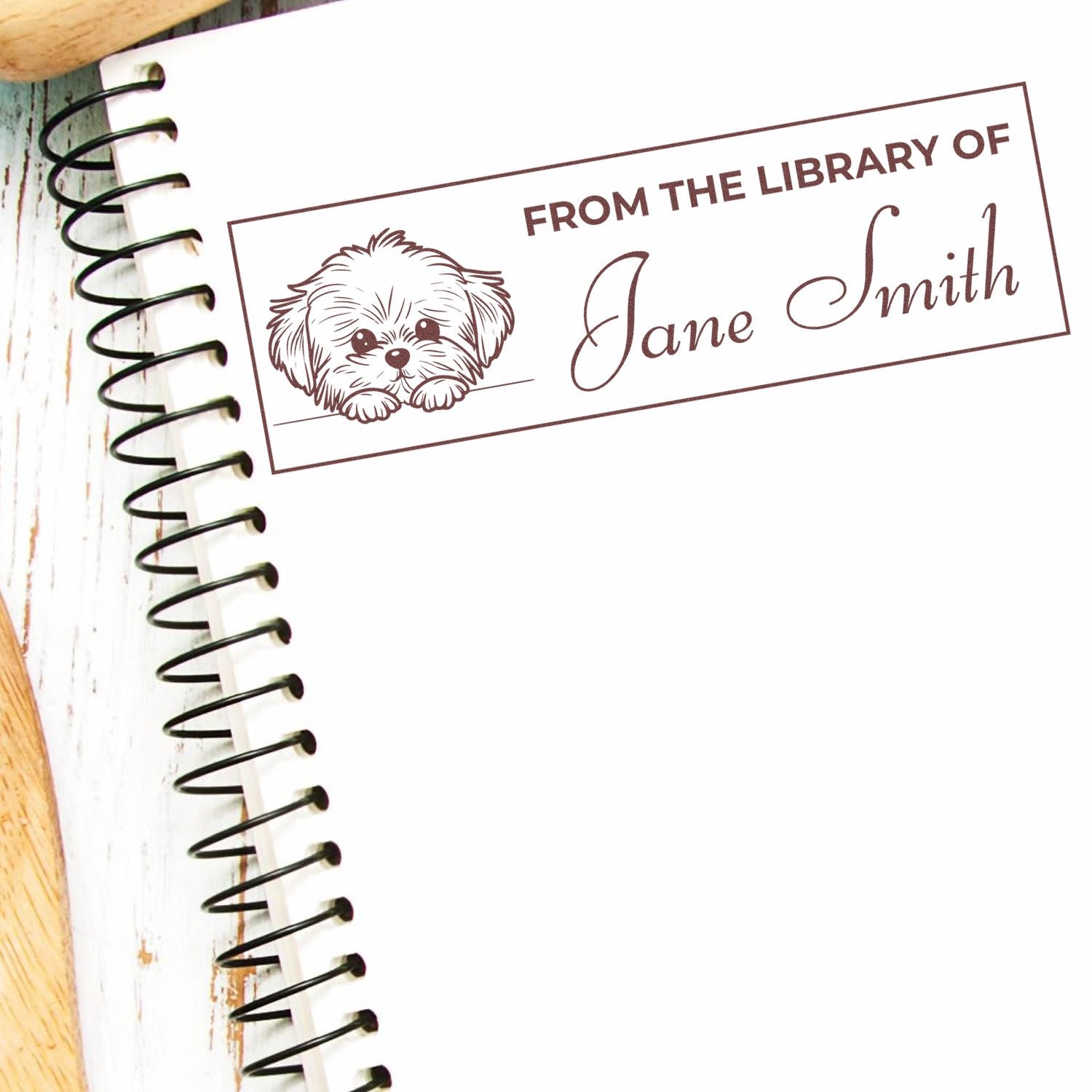 Slim Maltese This Book Belongs To Stamp For Kids - Engineer Seal Stamps