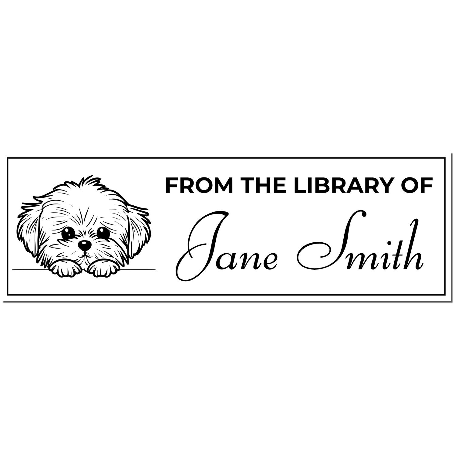 Pre-Inked Maltese Personalized Bookplate Stamp - Engineer Seal Stamps