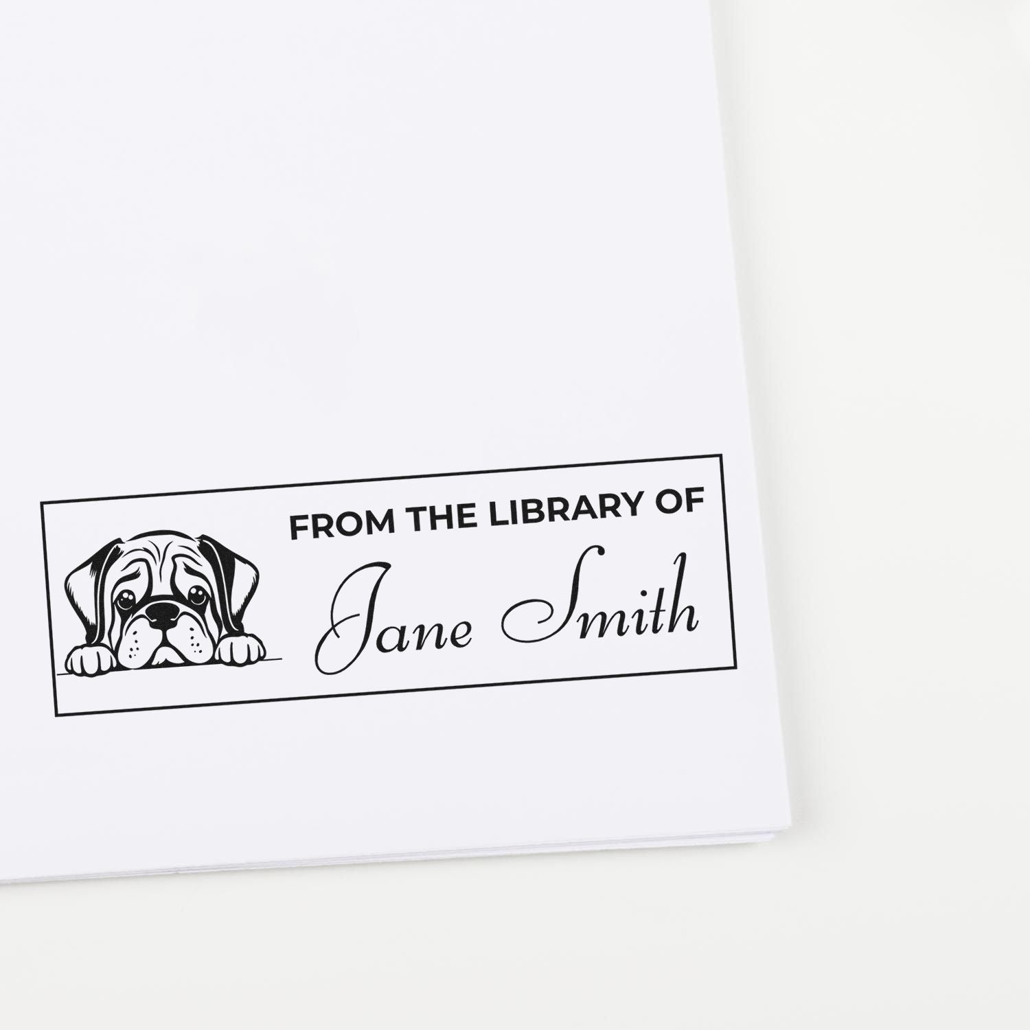 Slim Mastiff Bibliophile Personalized Stamp - Engineer Seal Stamps