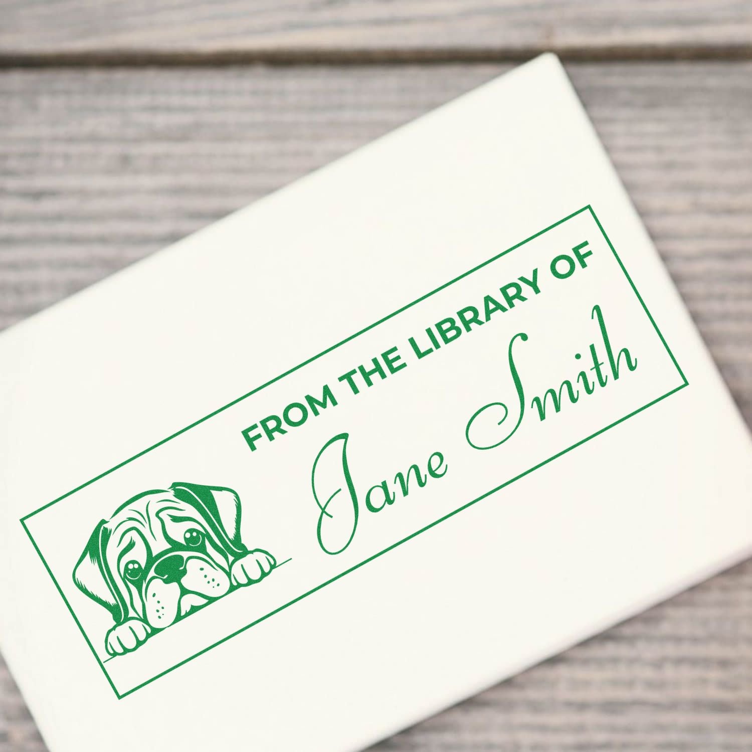 Pre-Inked Mastiff Custom Bookplate Stamp - Engineer Seal Stamps