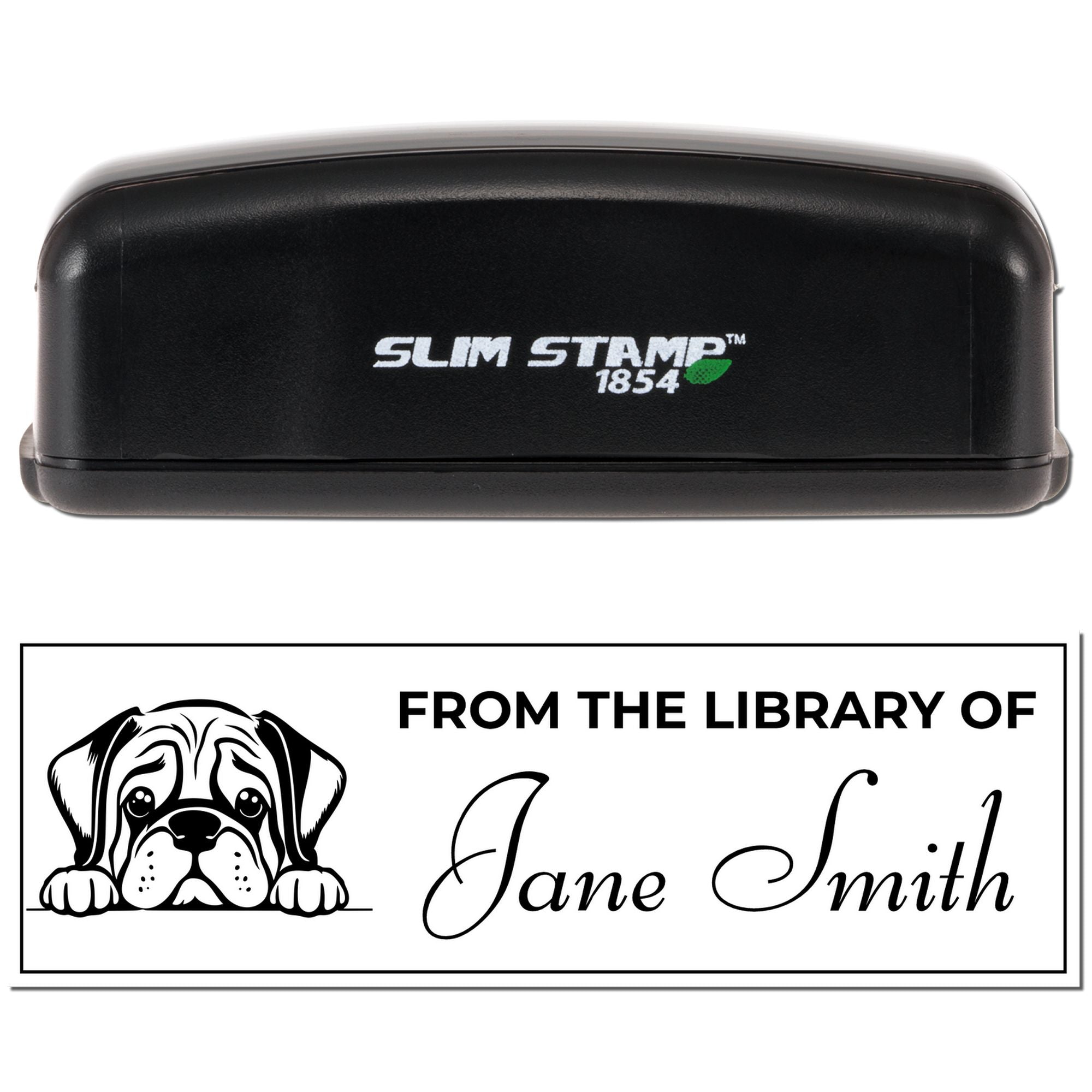 Slim Mastiff Bibliophile Personalized Stamp - Engineer Seal Stamps