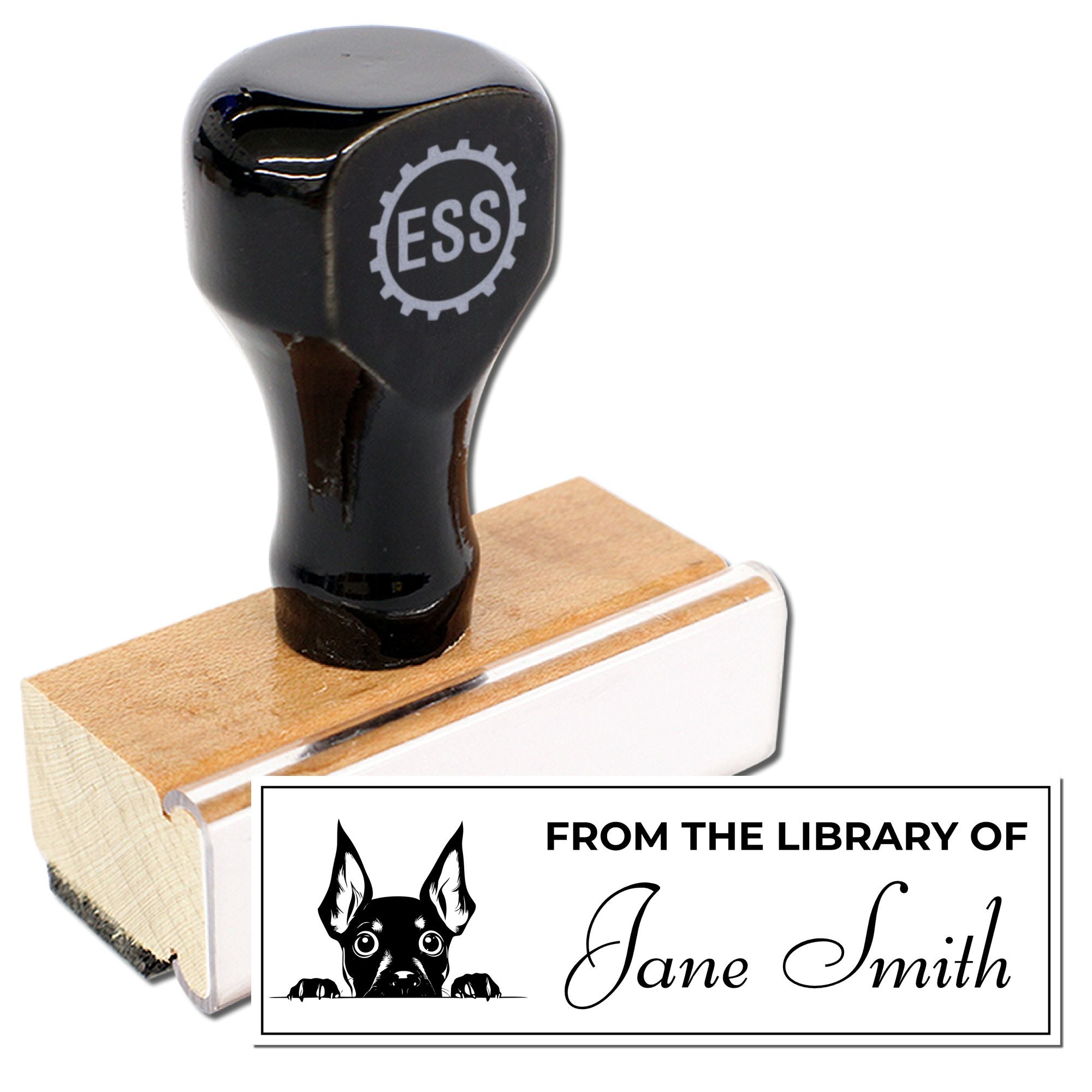 Wood Handle Miniature Pinscher Book Lover Gift Personalized Stamp - Engineer Seal Stamps