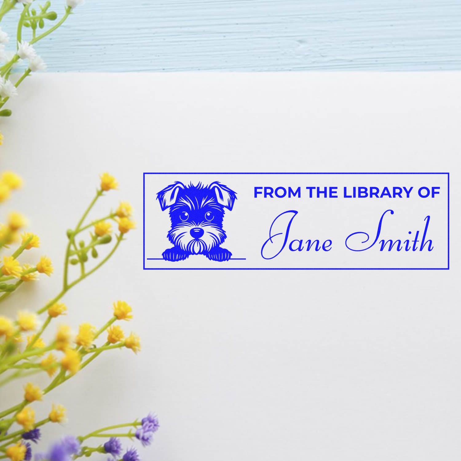 Miniature Schnauzer Self-Inking Personalized Stamp For Books - Engineer Seal Stamps