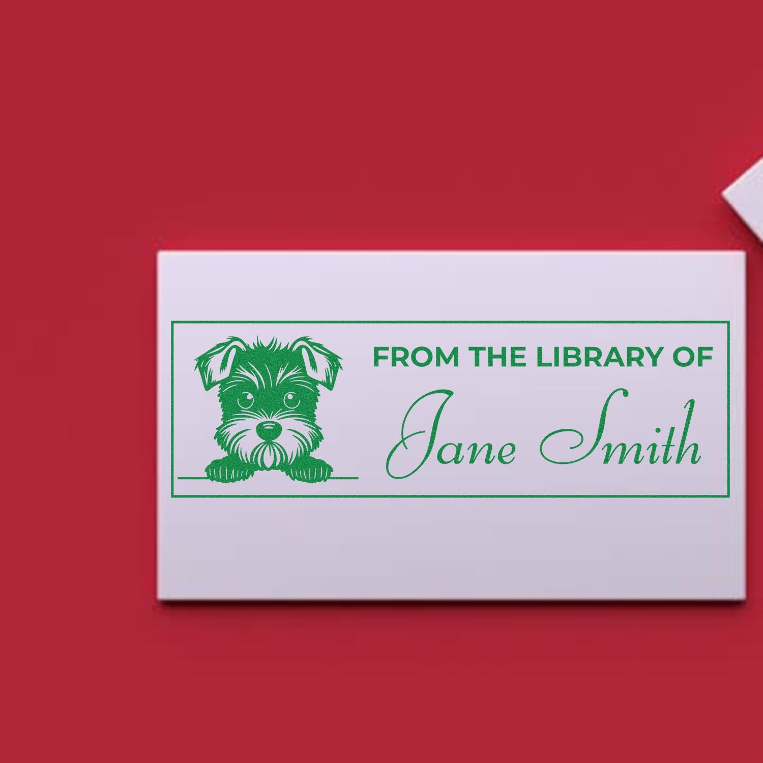 Wood Handle Miniature Schnauzer Unique Gift For Book Lover Stamp - Engineer Seal Stamps