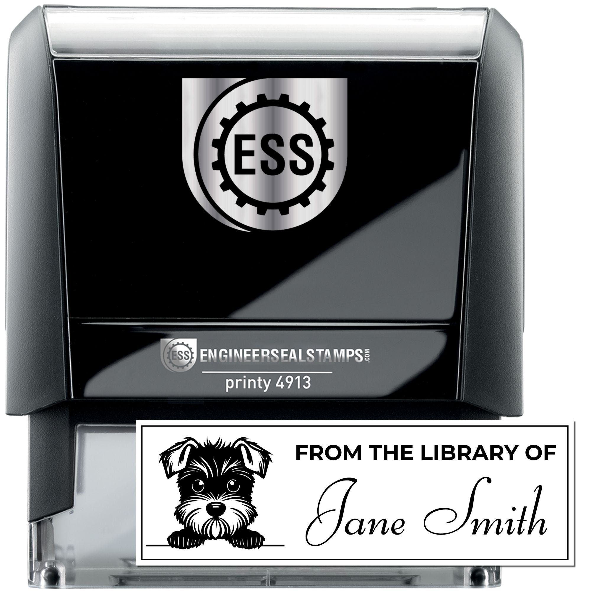 Miniature Schnauzer Self-Inking Personalized Stamp For Books - Engineer Seal Stamps