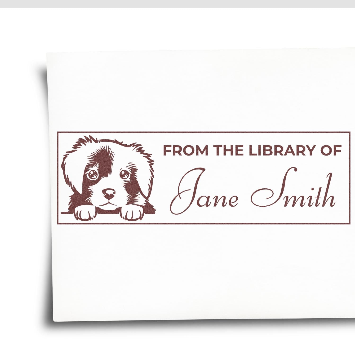 Wood Handle Nova Scotia Duck Tolling Retriever Custom Book Stamp For Bookworms - Engineer Seal Stamps