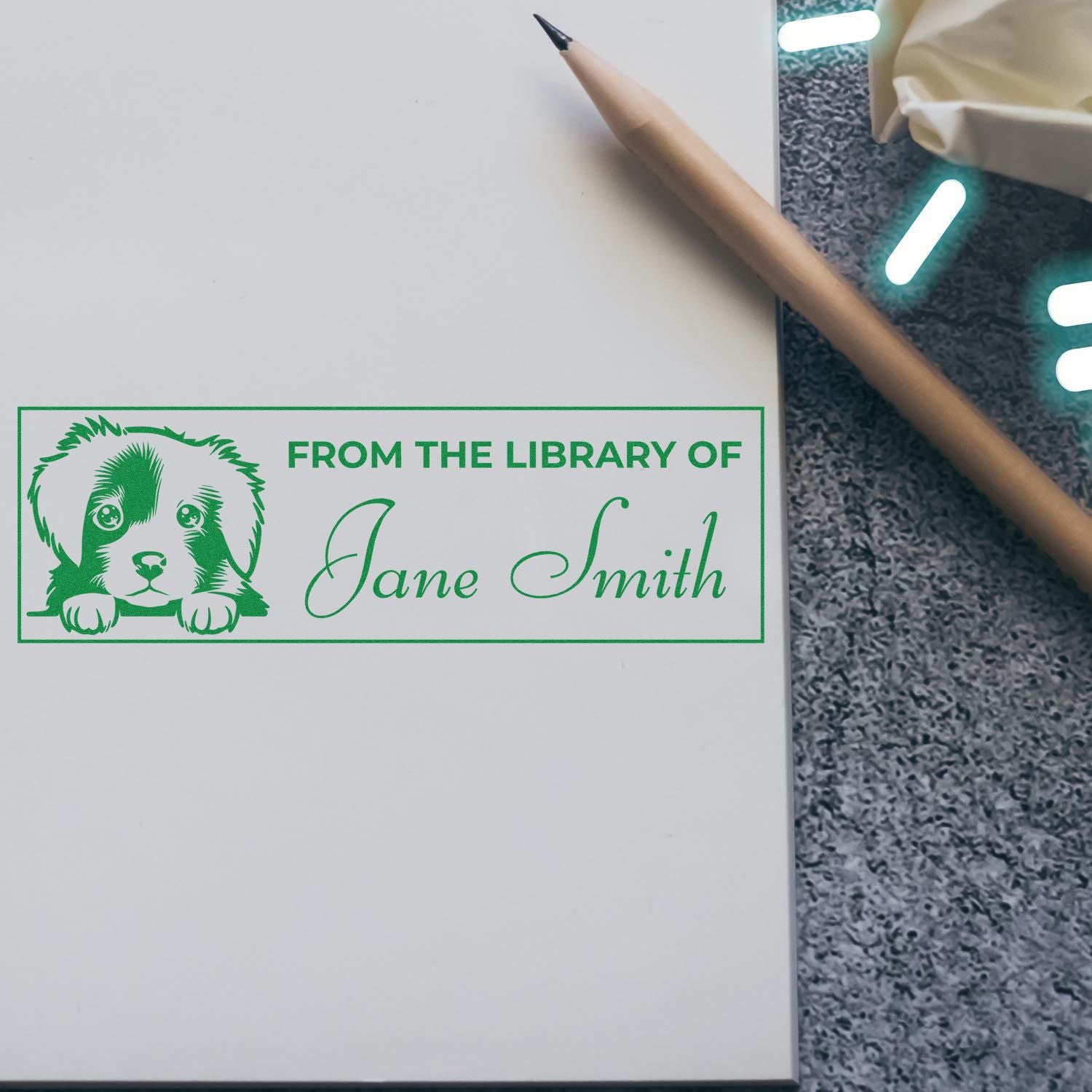 Wood Handle Nova Scotia Duck Tolling Retriever Custom Book Stamp For Bookworms - Engineer Seal Stamps