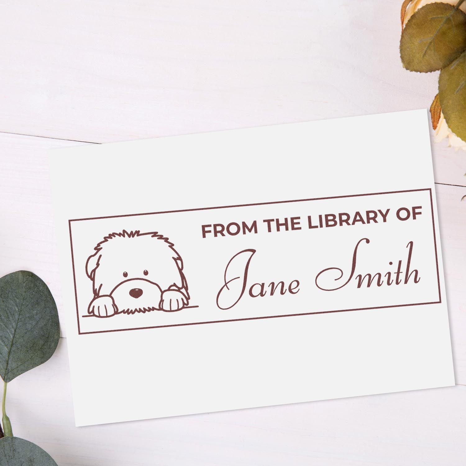 Old English Sheepdog Self-Inking Name Stamp For Books - Engineer Seal Stamps