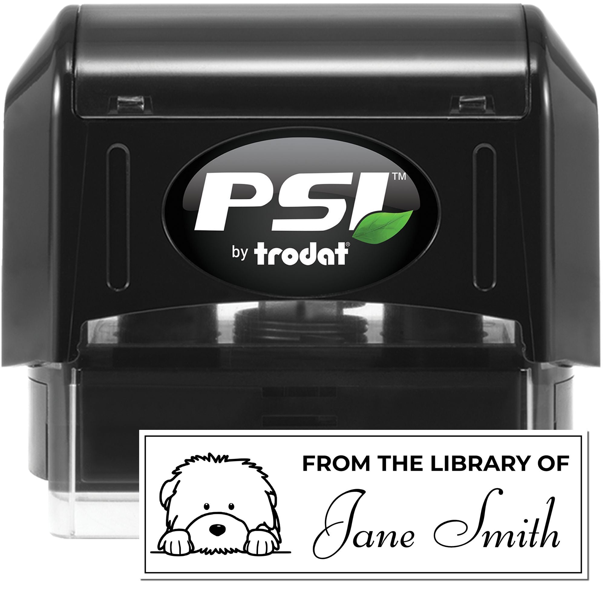 Pre-Inked Old English Sheepdog Personalized Book Stamp Gift - Engineer Seal Stamps