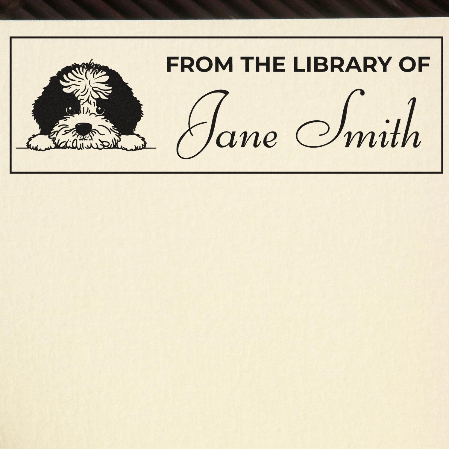 Slim Portuguese Water Dog Name Stamp For Books - Engineer Seal Stamps