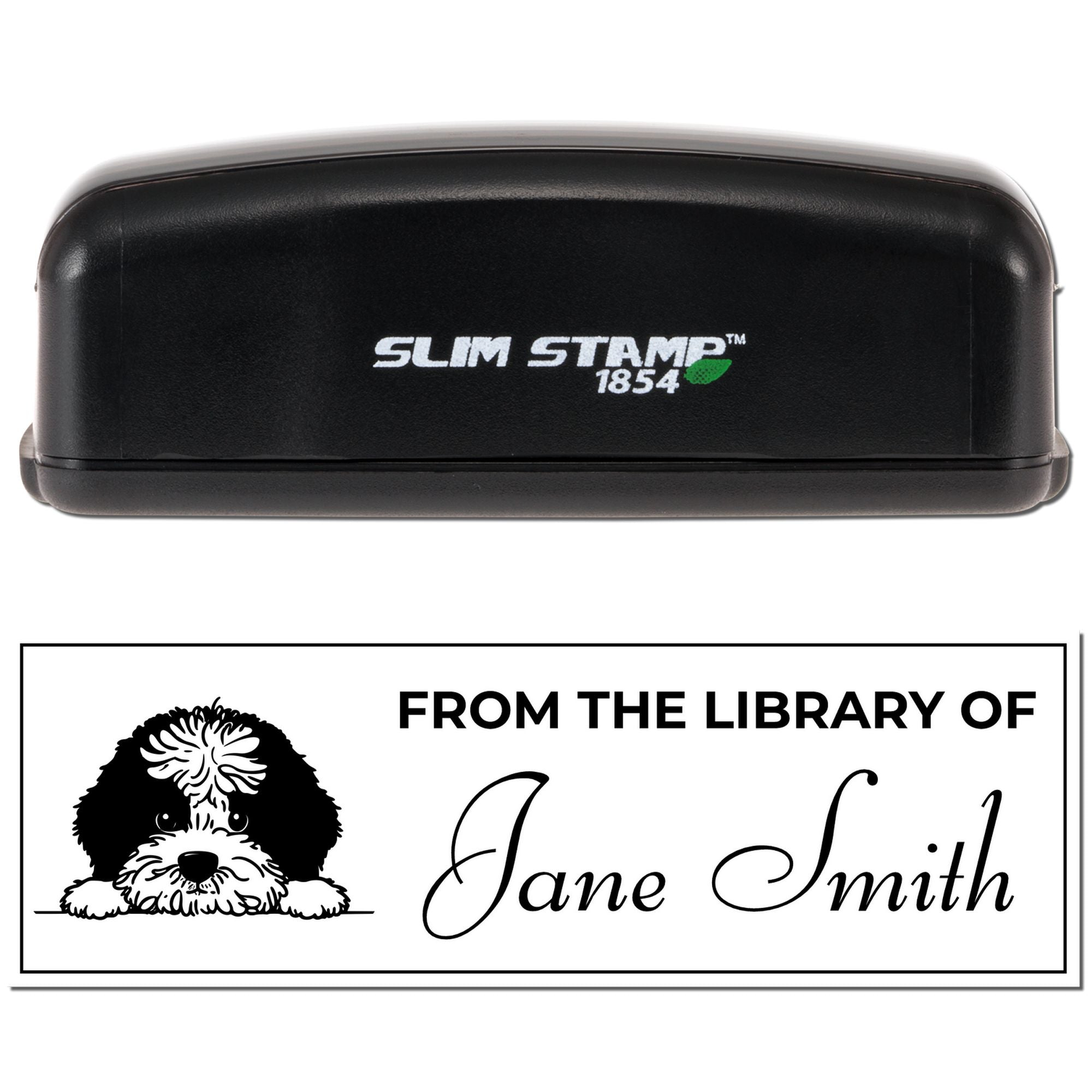 Slim Portuguese Water Dog Name Stamp For Books - Engineer Seal Stamps