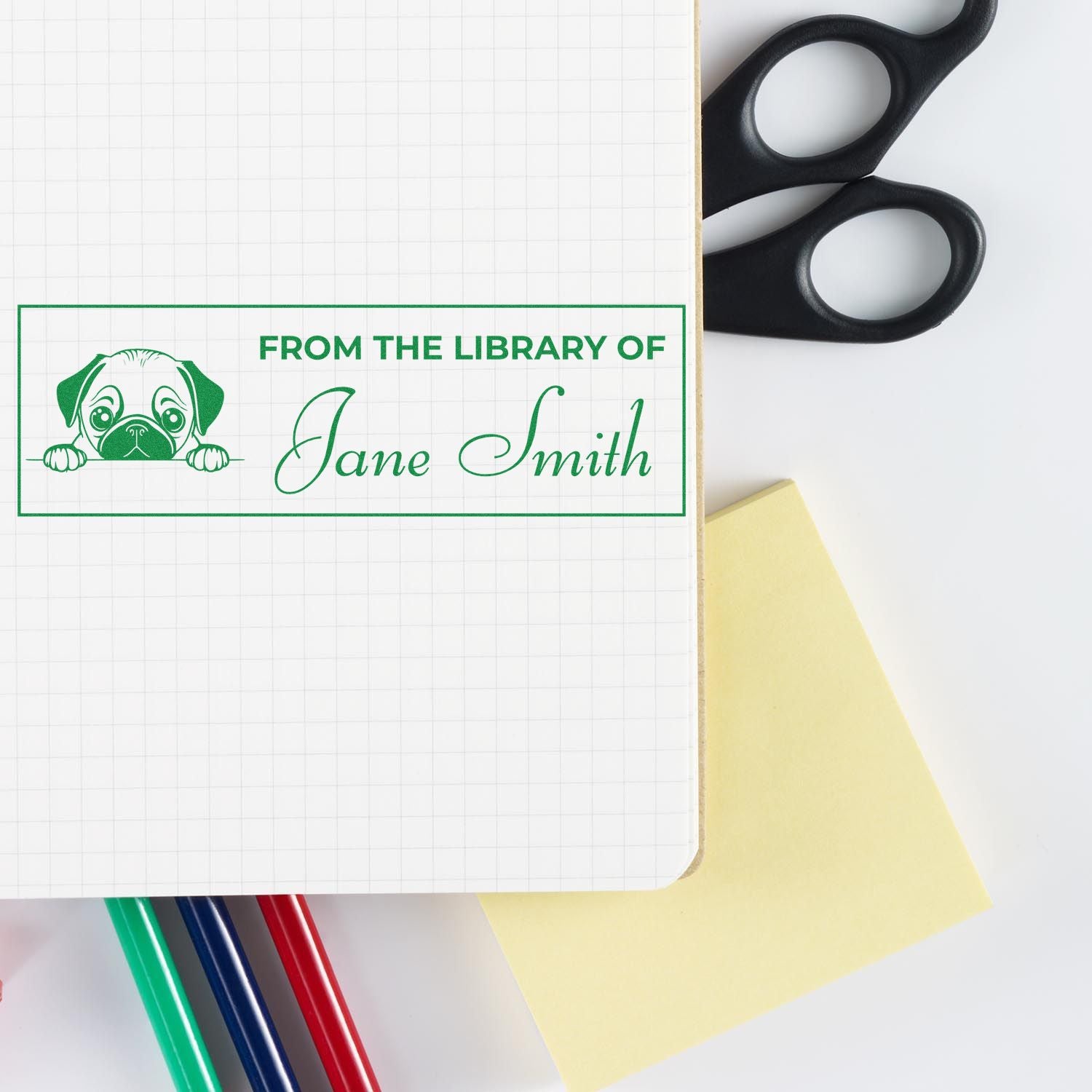 Pug Self-Inking Personalized Ex Libris Stamp - Engineer Seal Stamps