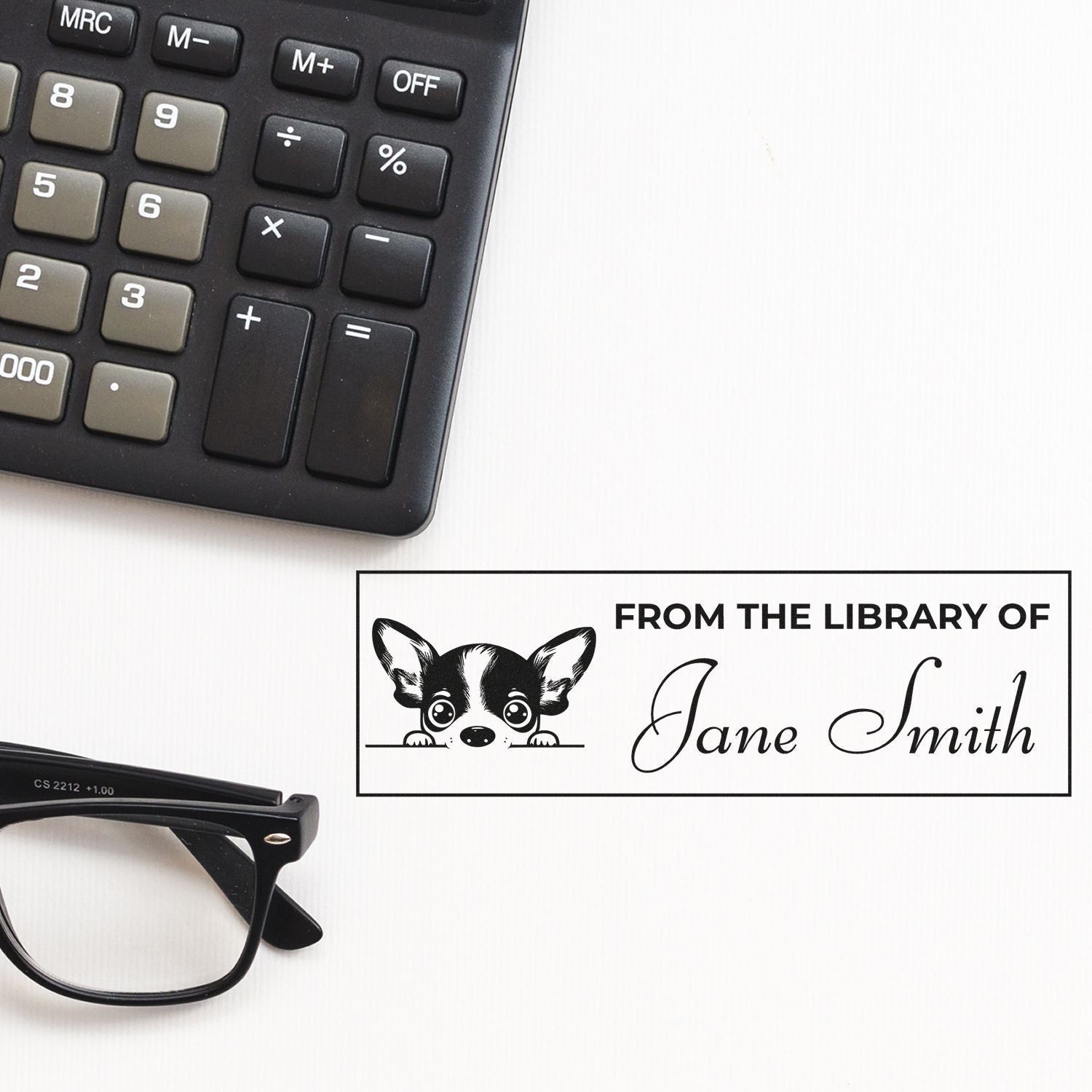 Rat Terrier Self-Inking Custom Ex Libris Stamp - Engineer Seal Stamps