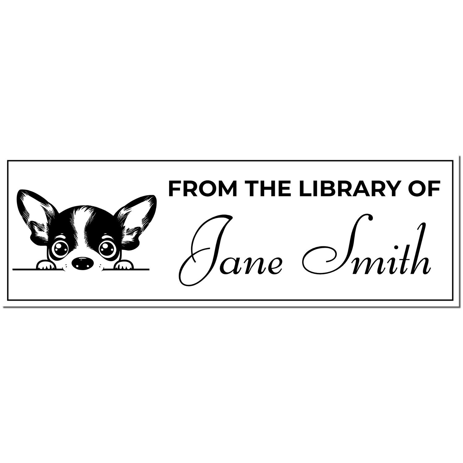 Wood Handle Rat Terrier Bibliophile Personalized Stamp - Engineer Seal Stamps