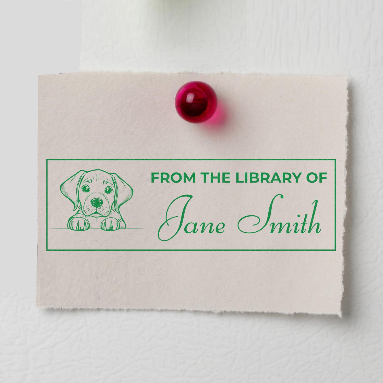 Wood Handle Rhodesian Ridgeback Personalized Book Stamp - Engineer Seal Stamps