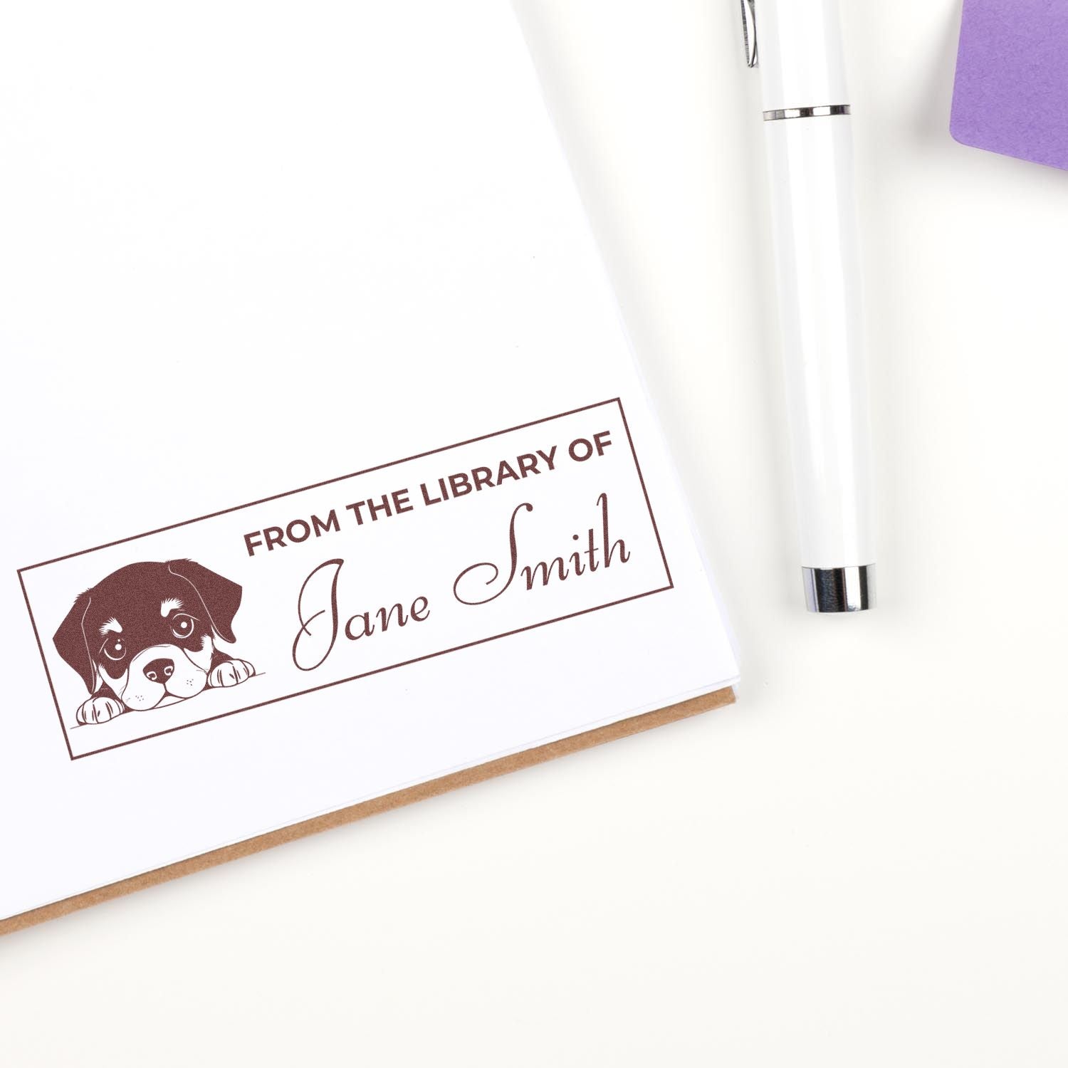 Slim Rottweiler Property Of Book Stamp - Engineer Seal Stamps