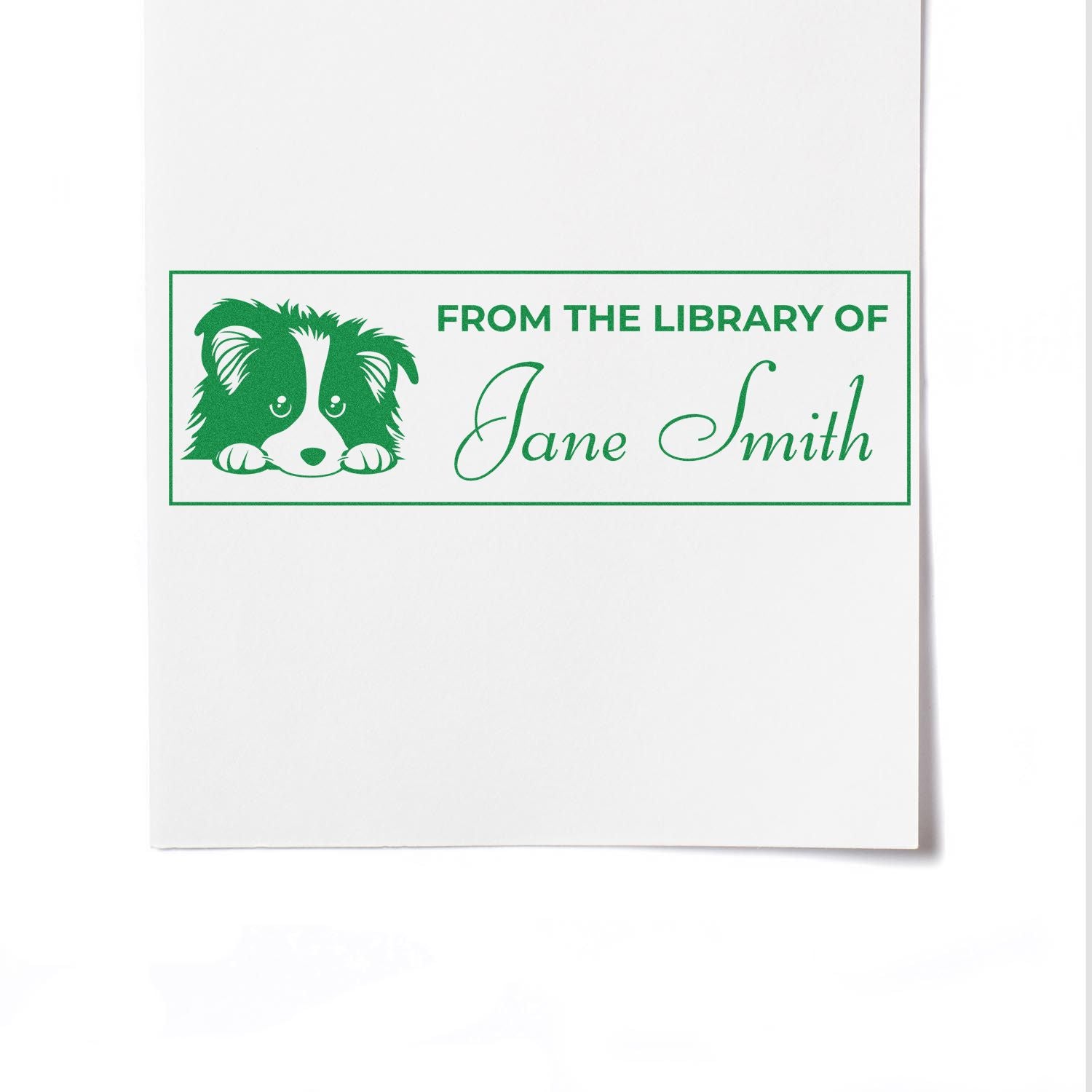 Slim Shetland Sheepdog Custom Ex Libris Stamp - Engineer Seal Stamps