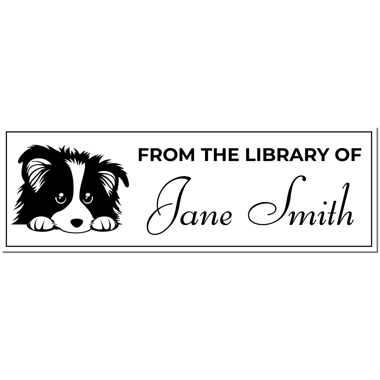Pre-Inked Shetland Sheepdog Bibliophile Personalized Stamp - Engineer Seal Stamps