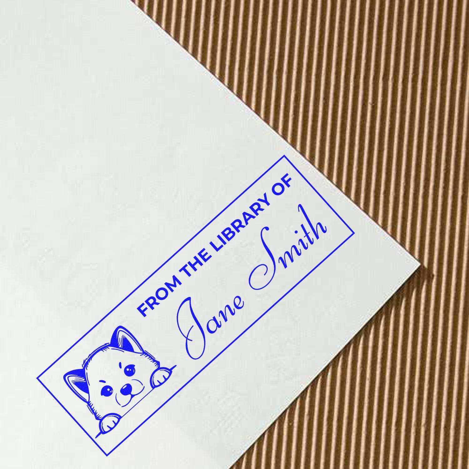 Shiba Inu Self-Inking Personalized Book Ownership Stamp - Engineer Seal Stamps