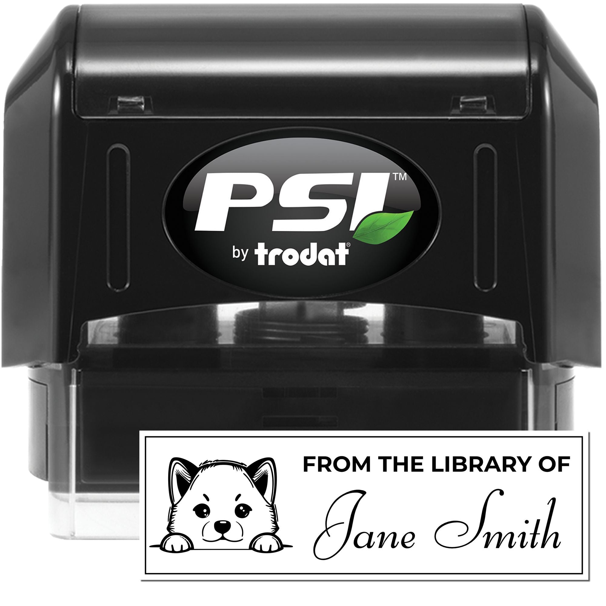 Pre-Inked Shiba Inu Personalized Book Stamp - Engineer Seal Stamps