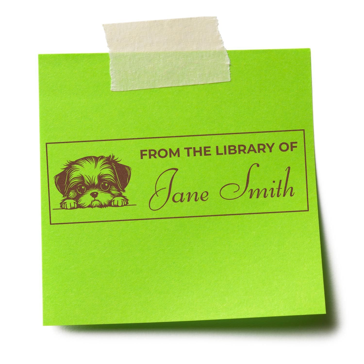 Slim Shih Tzu Personalized Book Stamp With Name - Engineer Seal Stamps