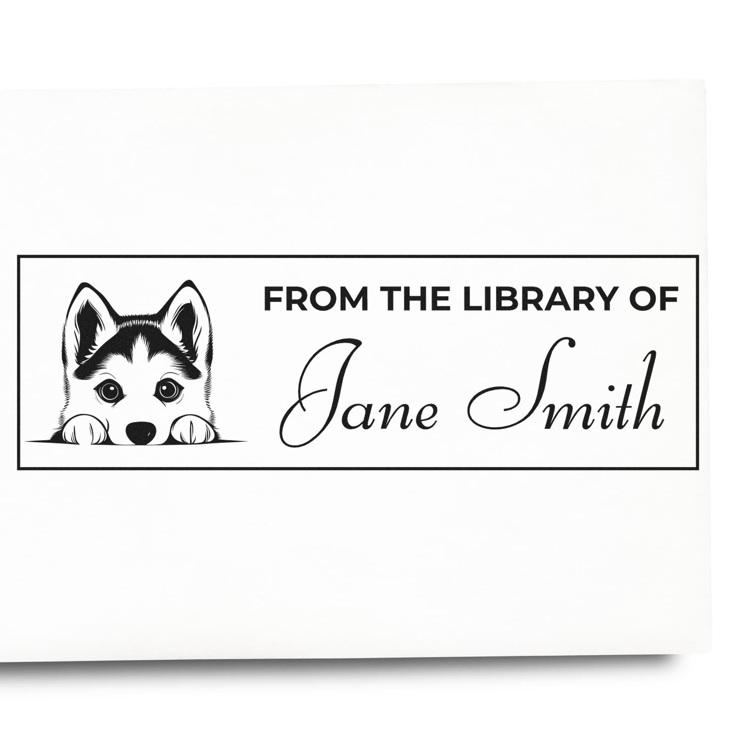 Wood Handle Siberian Husky Personalized Stamp For Books - Engineer Seal Stamps