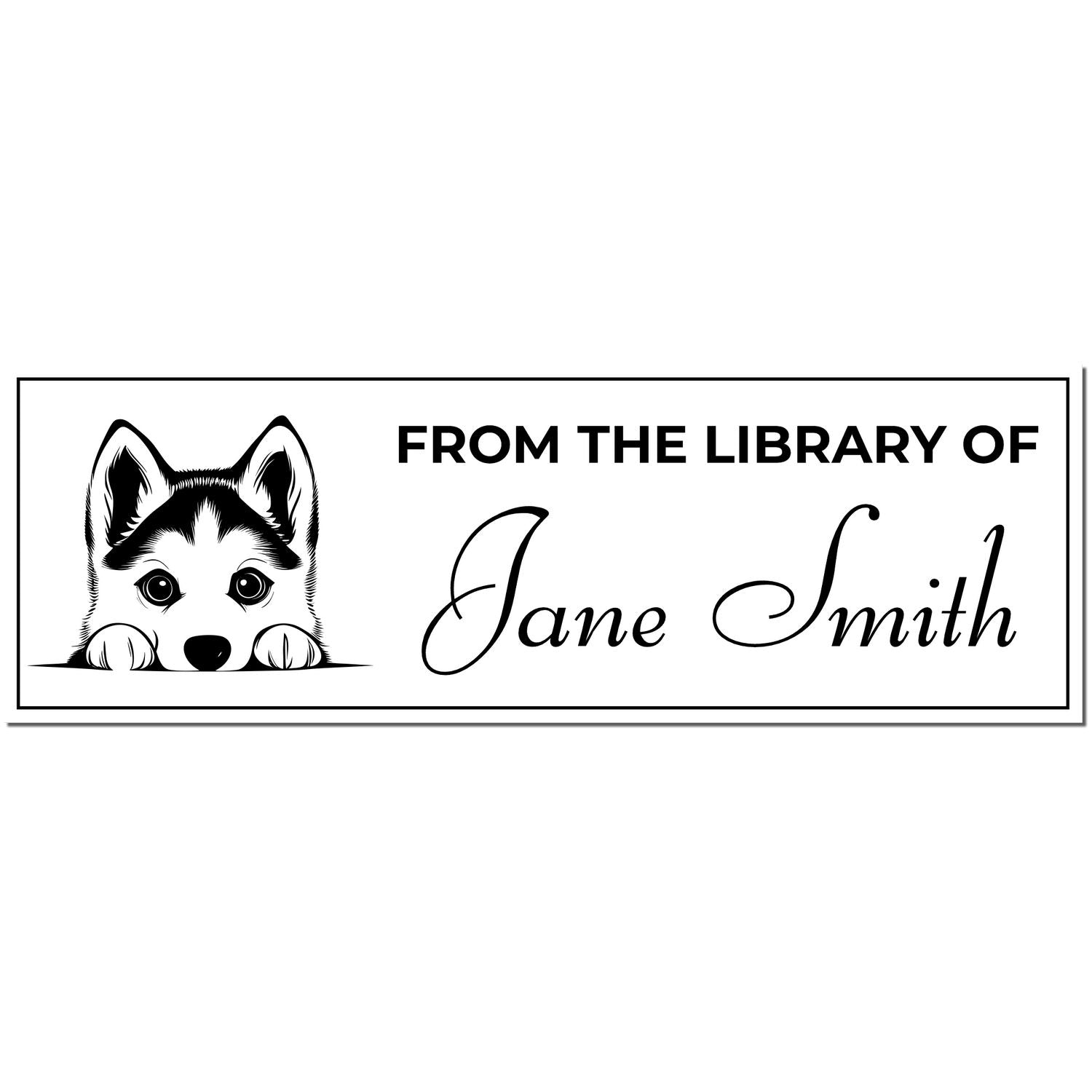 Siberian Husky Self-Inking Cute Personalized Book Stamp - Engineer Seal Stamps