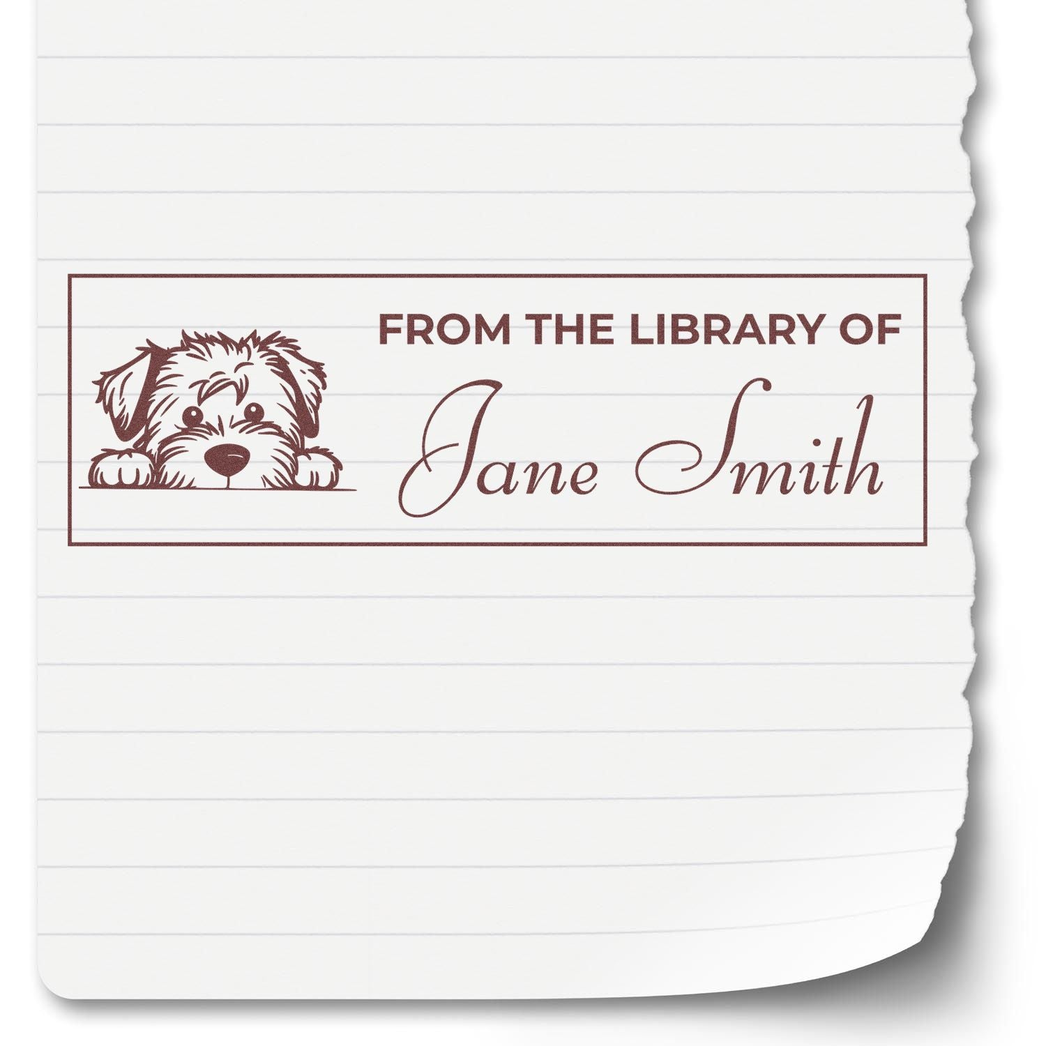 Wood Handle Soft Coated Wheaten Terrier Custom Stamp For Books