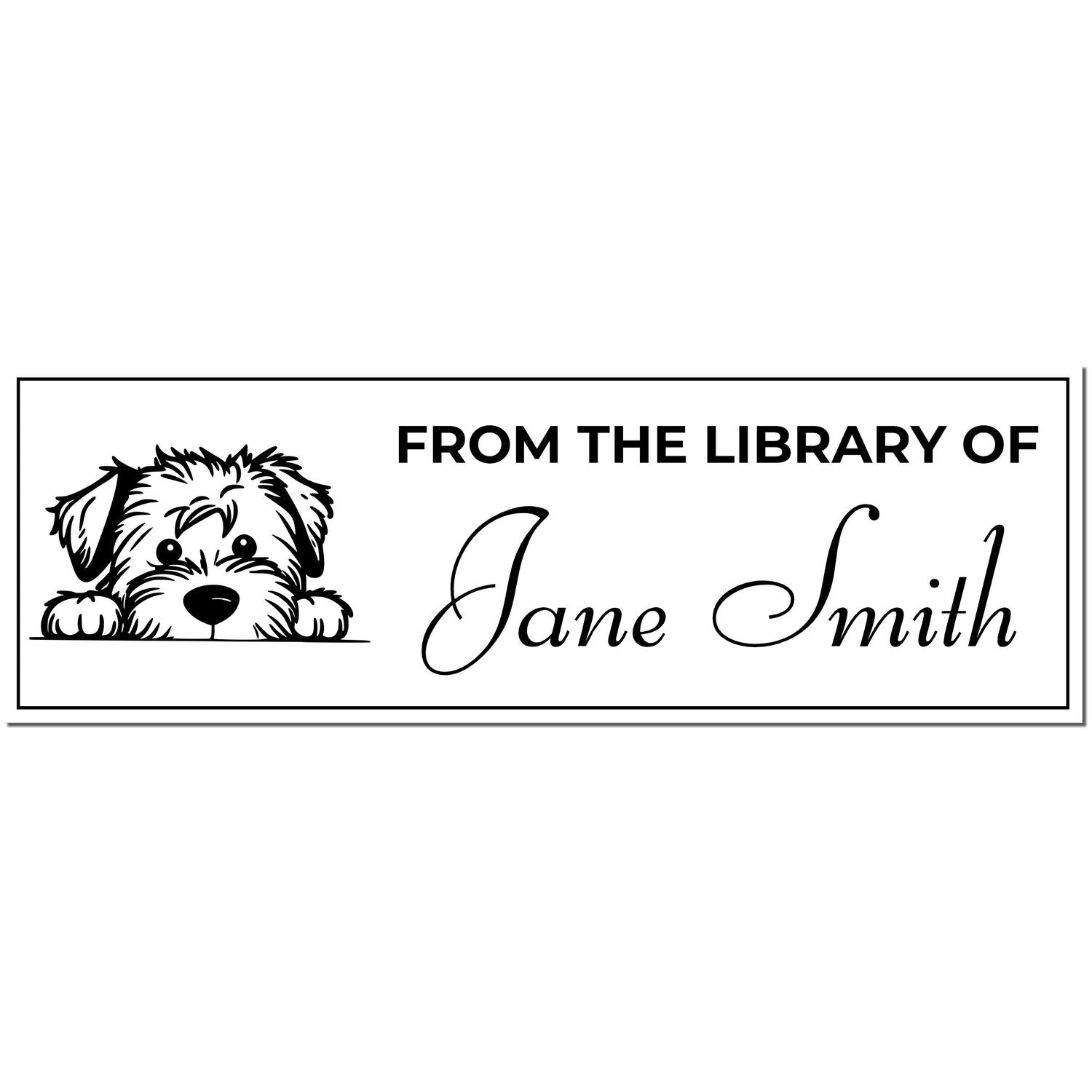 Wood Handle Soft Coated Wheaten Terrier Custom Stamp For Books - Engineer Seal Stamps