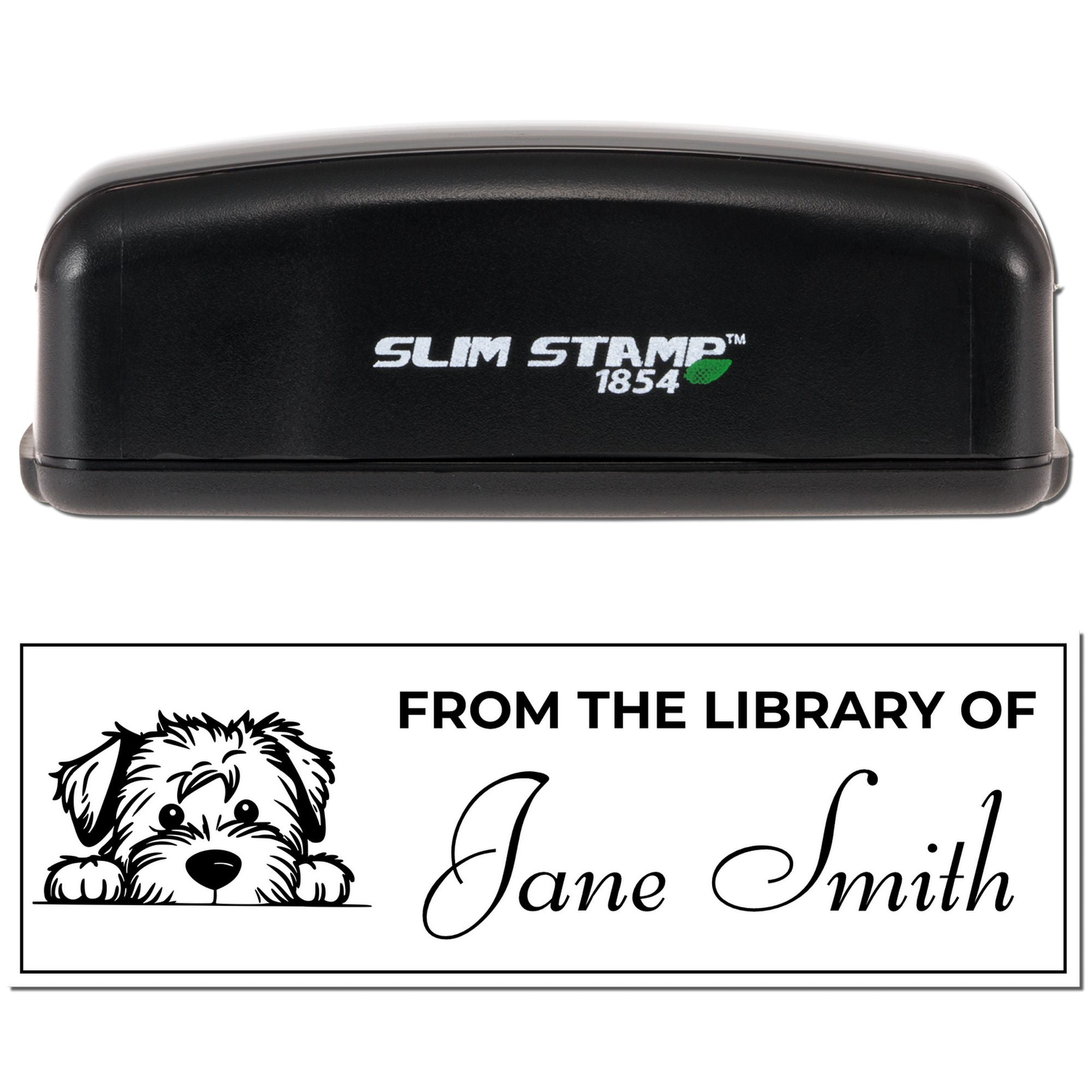 Slim Soft Coated Wheaten Terrier Personalized Bookplate Stamp - Engineer Seal Stamps