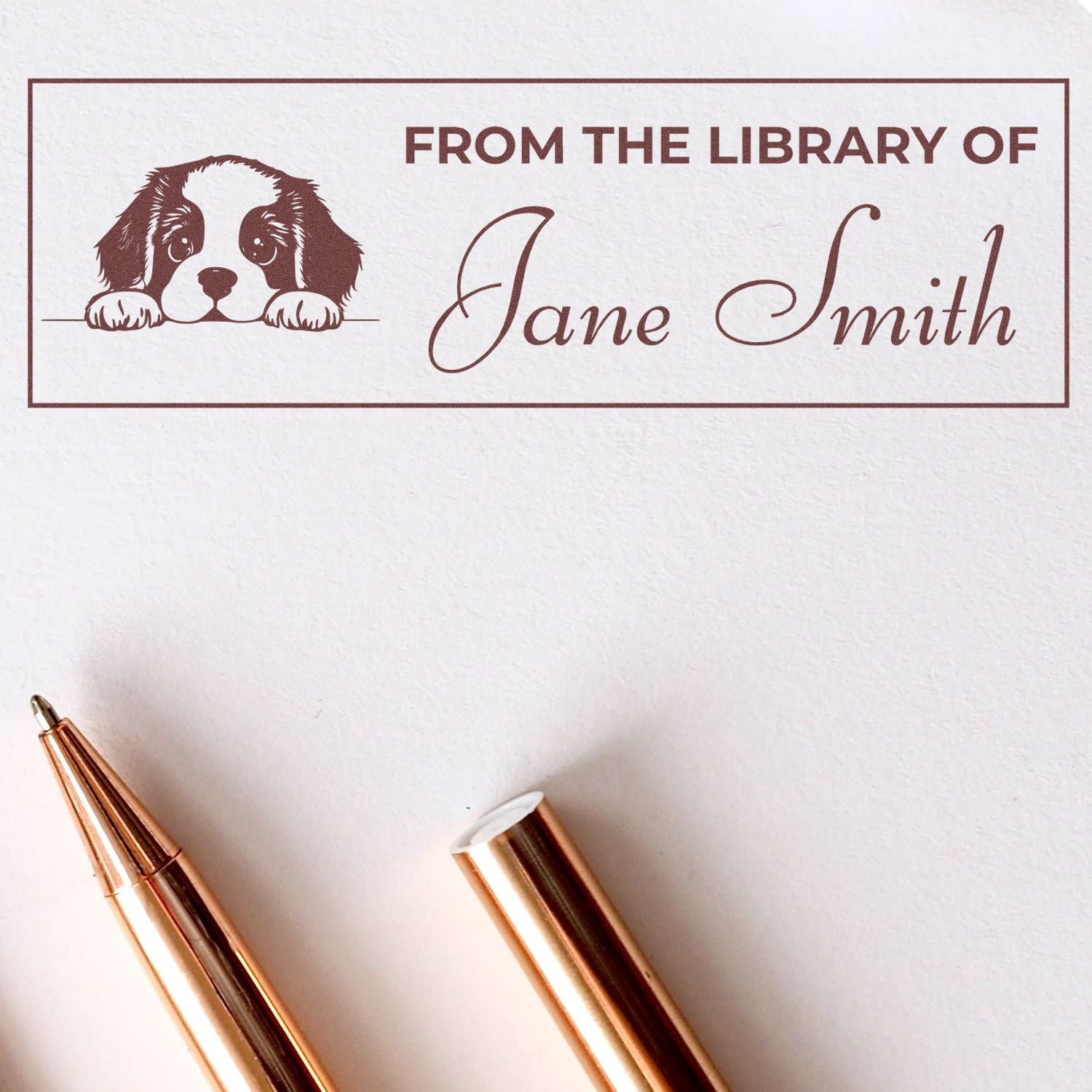 Slim St Bernard Whimsical Book Stamp - Engineer Seal Stamps