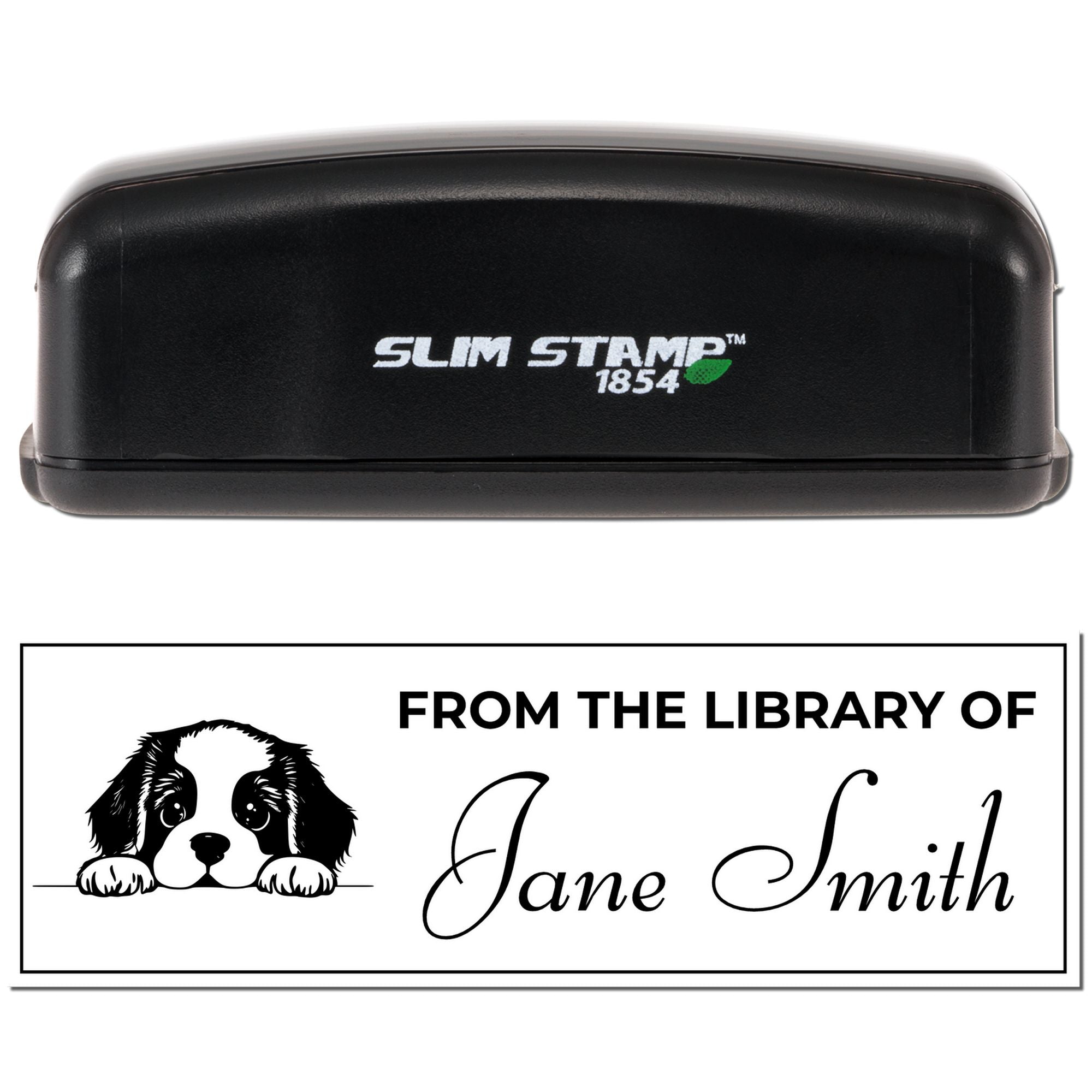 Slim St Bernard Whimsical Book Stamp - Engineer Seal Stamps