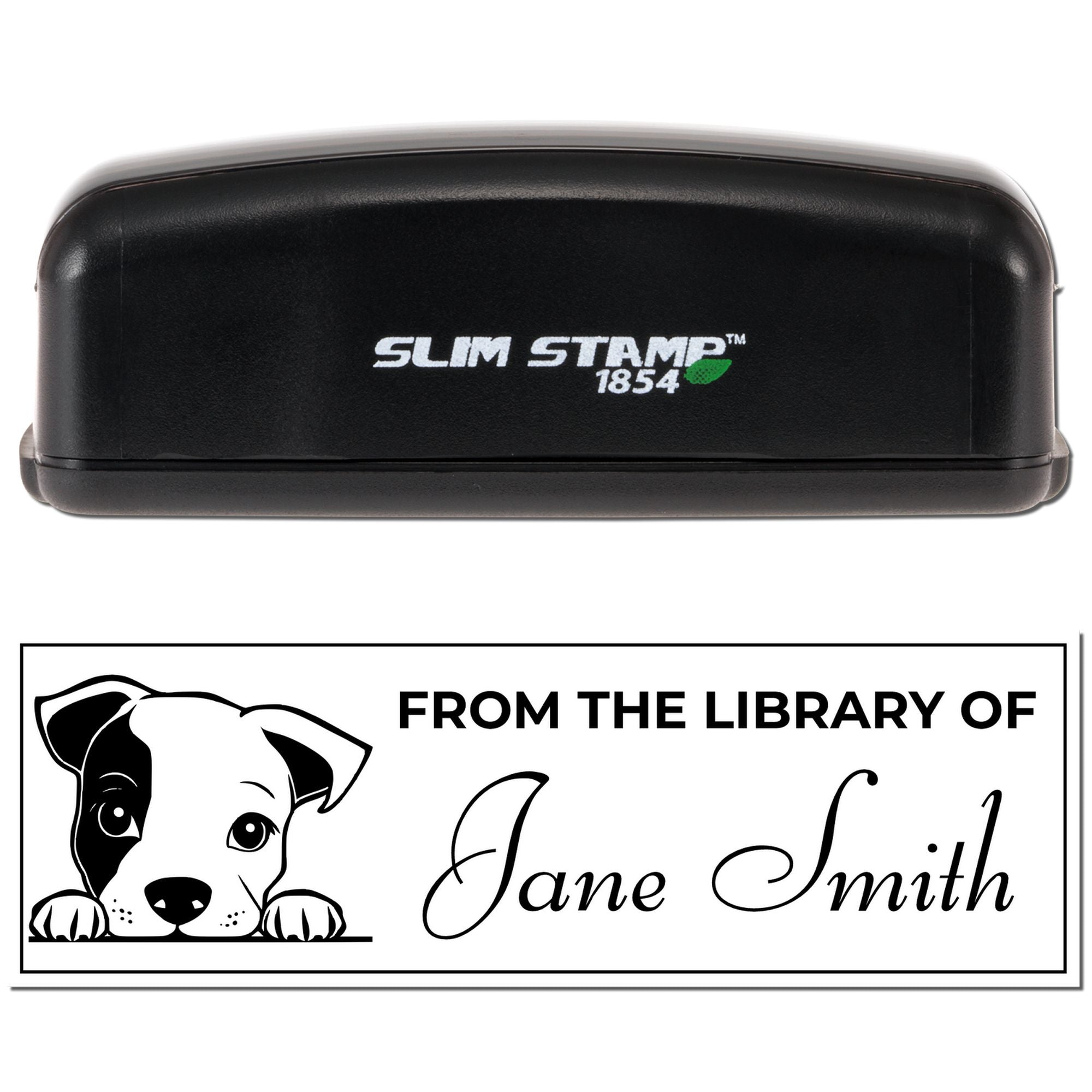 Slim Staffordshire Bull Terrier Custom Bookplate Stamp - Engineer Seal Stamps