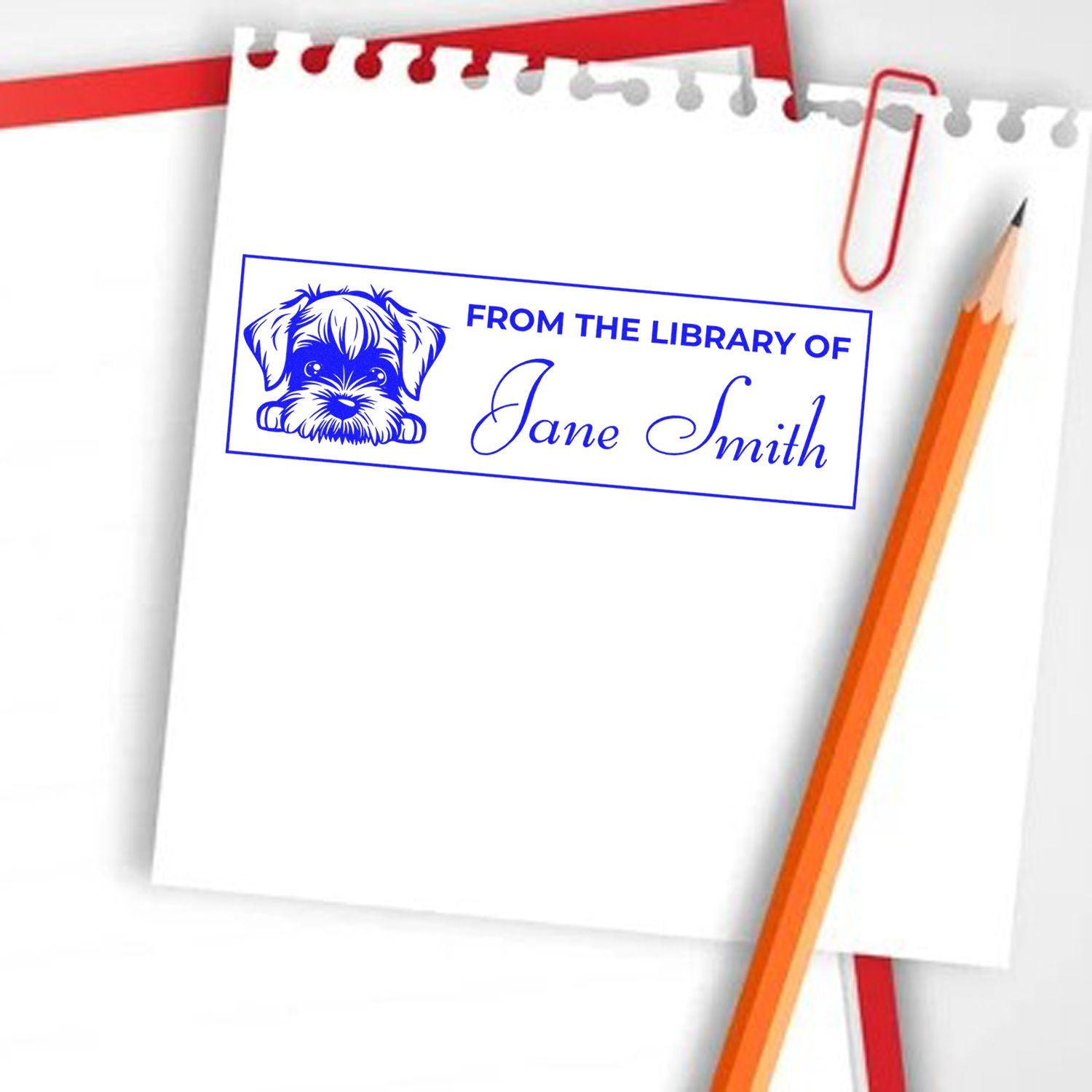 Pre-Inked Standard Schnauzer Custom Library Stamp - Engineer Seal Stamps