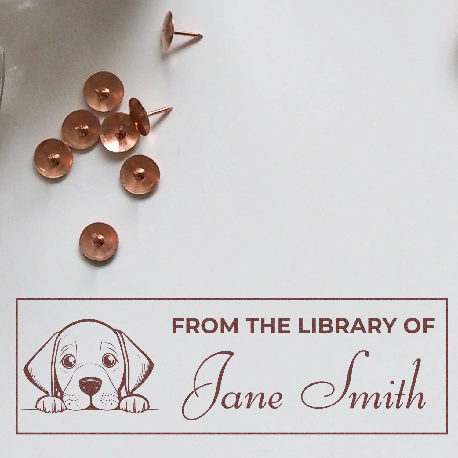 Slim Vizsla Cute Personalized Book Stamp - Engineer Seal Stamps