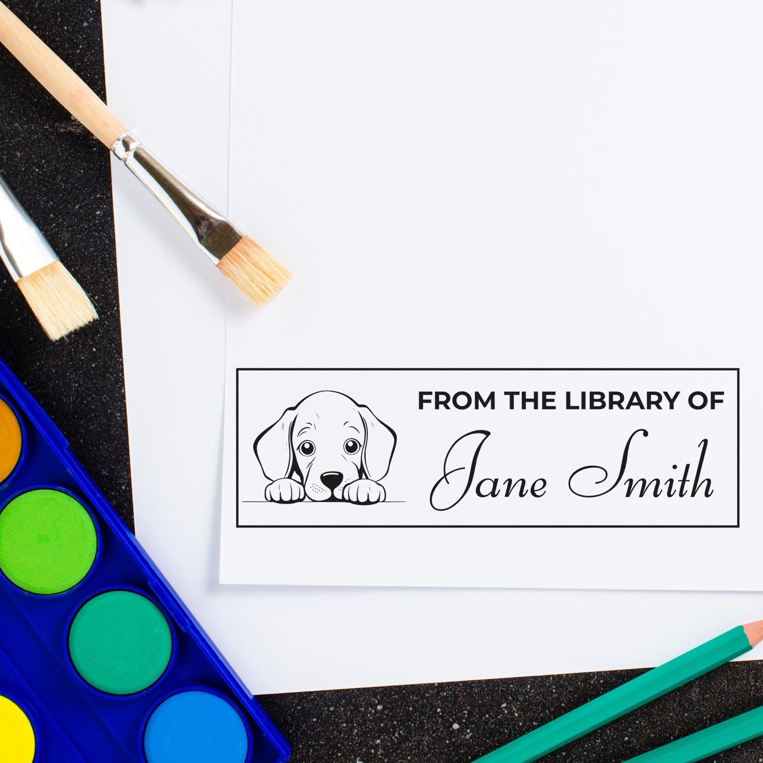 Pre-Inked Weimaraner Custom Stamp For Books - Engineer Seal Stamps