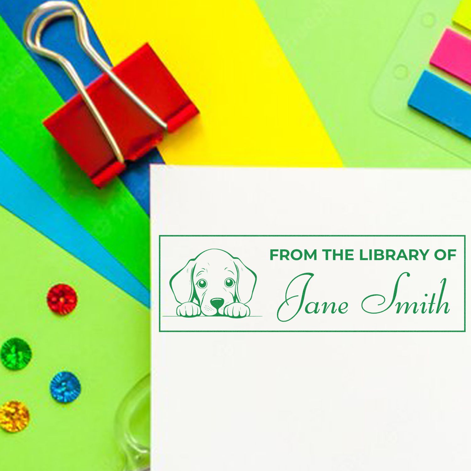 Weimaraner Self-Inking Personalized Stamp For Book Lover - Engineer Seal Stamps