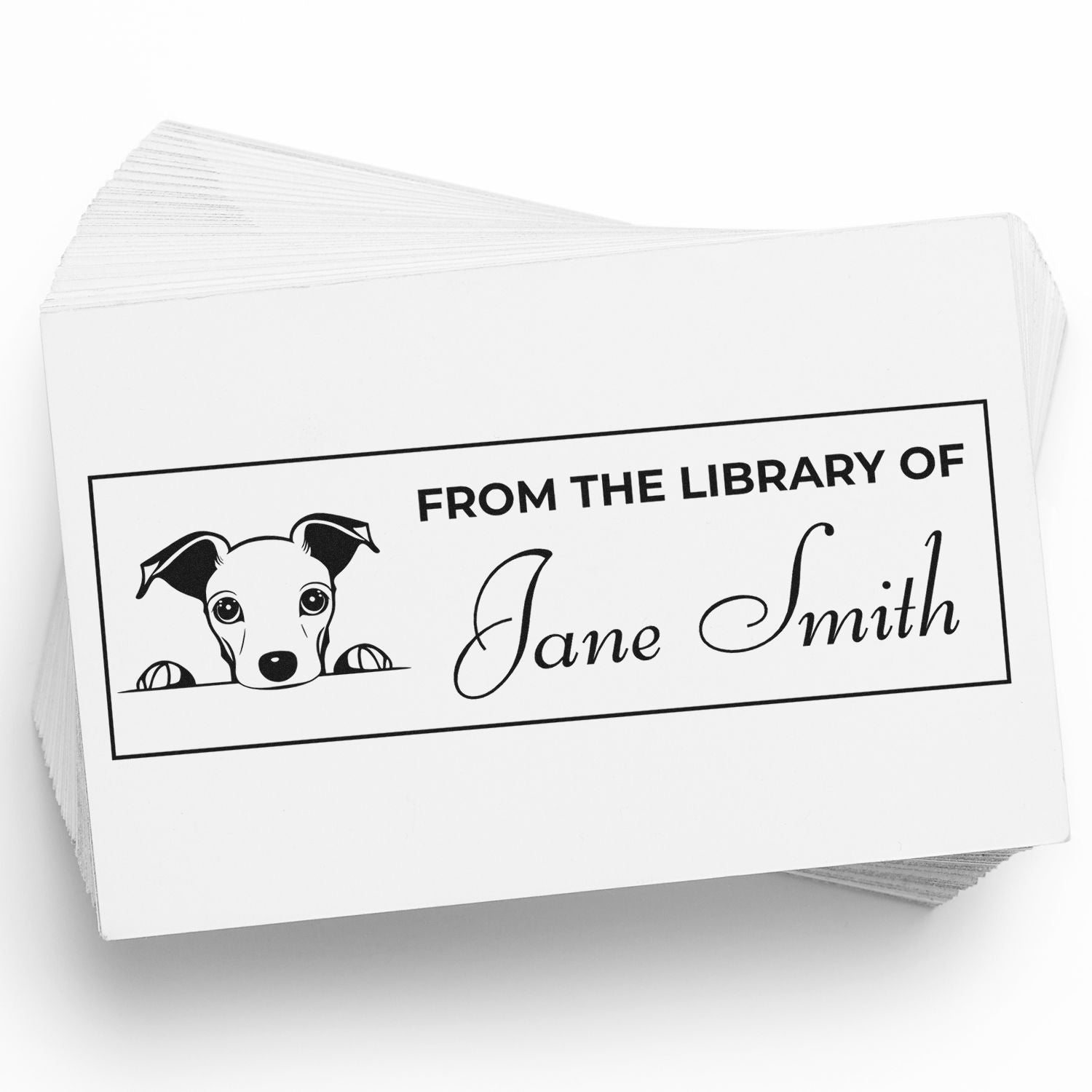 Pre-Inked Whippet Name Stamp For Books - Engineer Seal Stamps