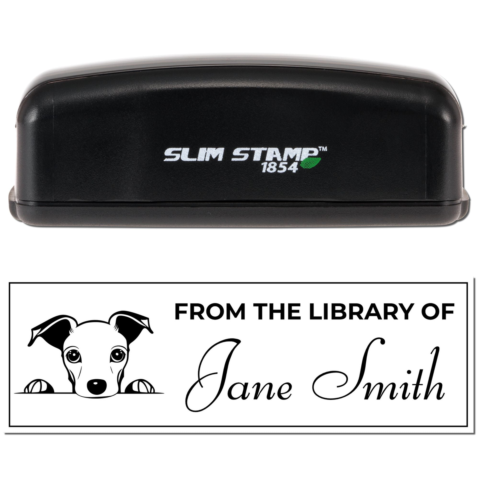 Slim Whippet Personalized Book Stamp Gift - Engineer Seal Stamps