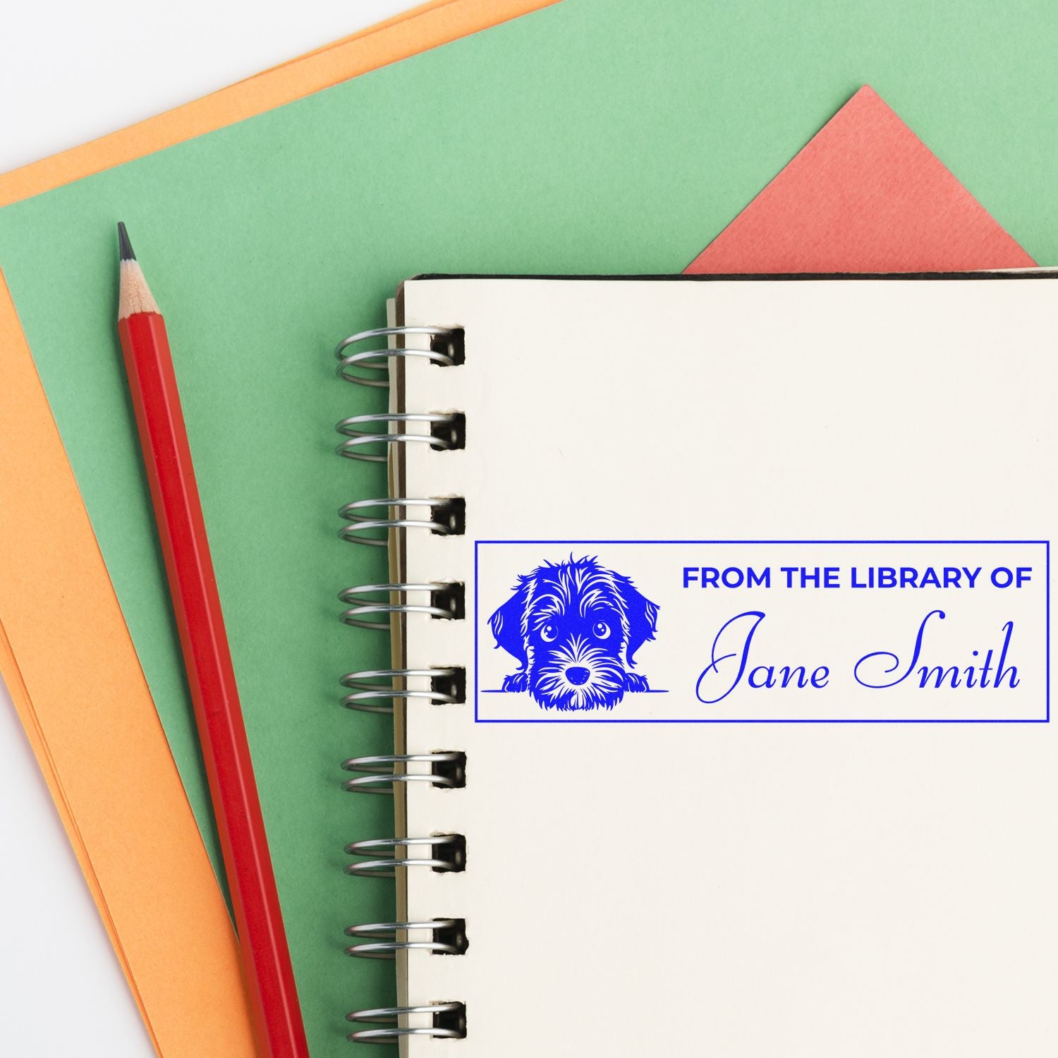 Wirehaired Pointing Griffon Self-Inking Custom Library Stamp For Teachers - Engineer Seal Stamps