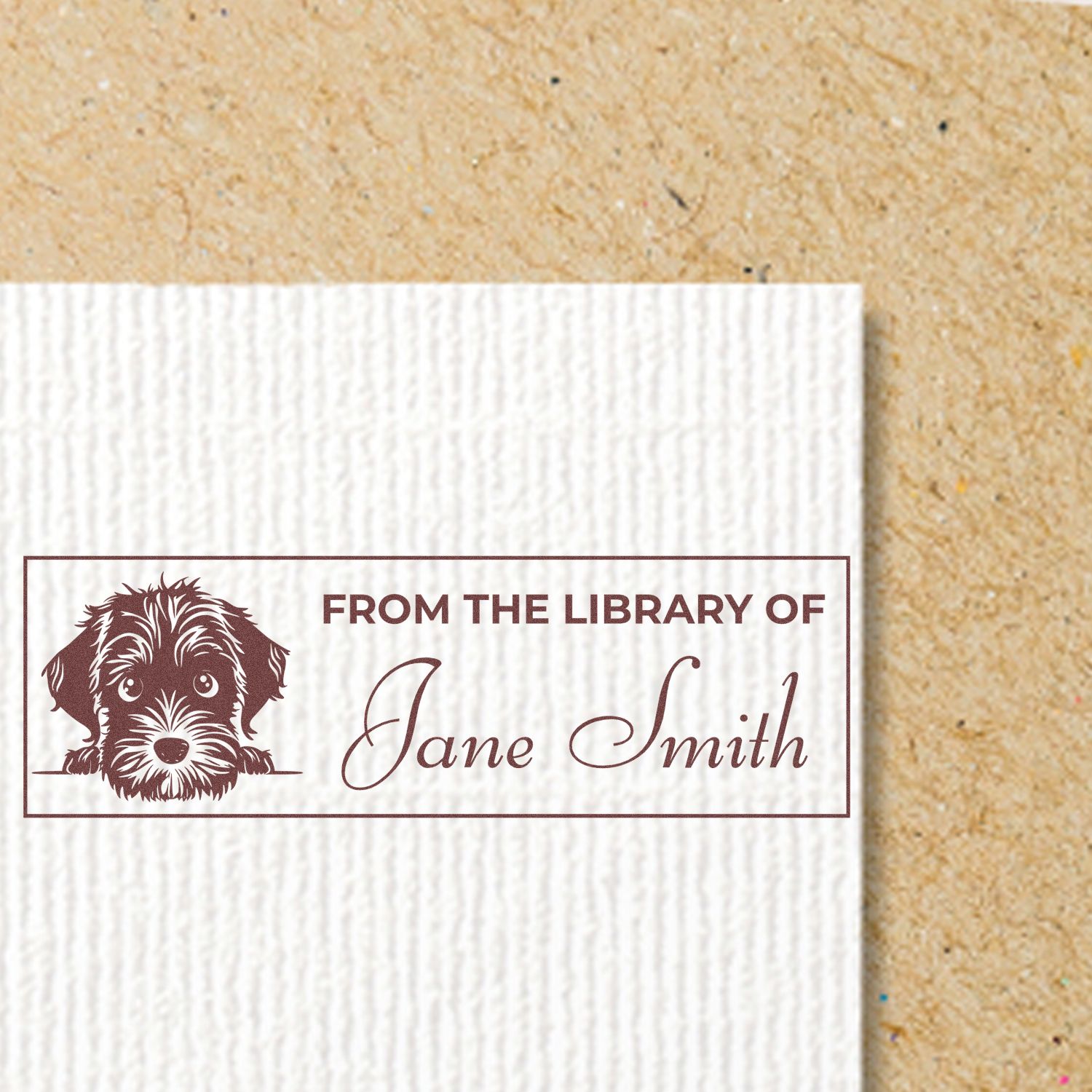 Pre-Inked Wirehaired Pointing Griffon Stamp Your Name In Books - Engineer Seal Stamps