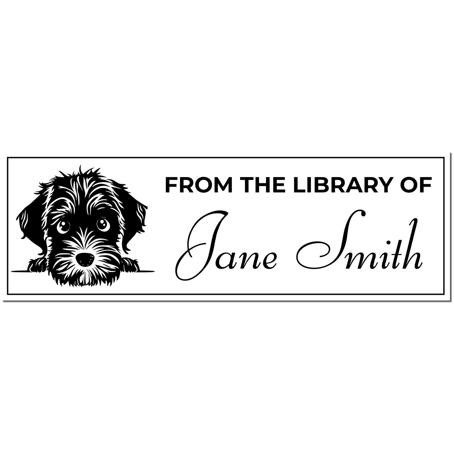 Wood Handle Wirehaired Pointing Griffon Personalized Ex Libris Stamp - Engineer Seal Stamps