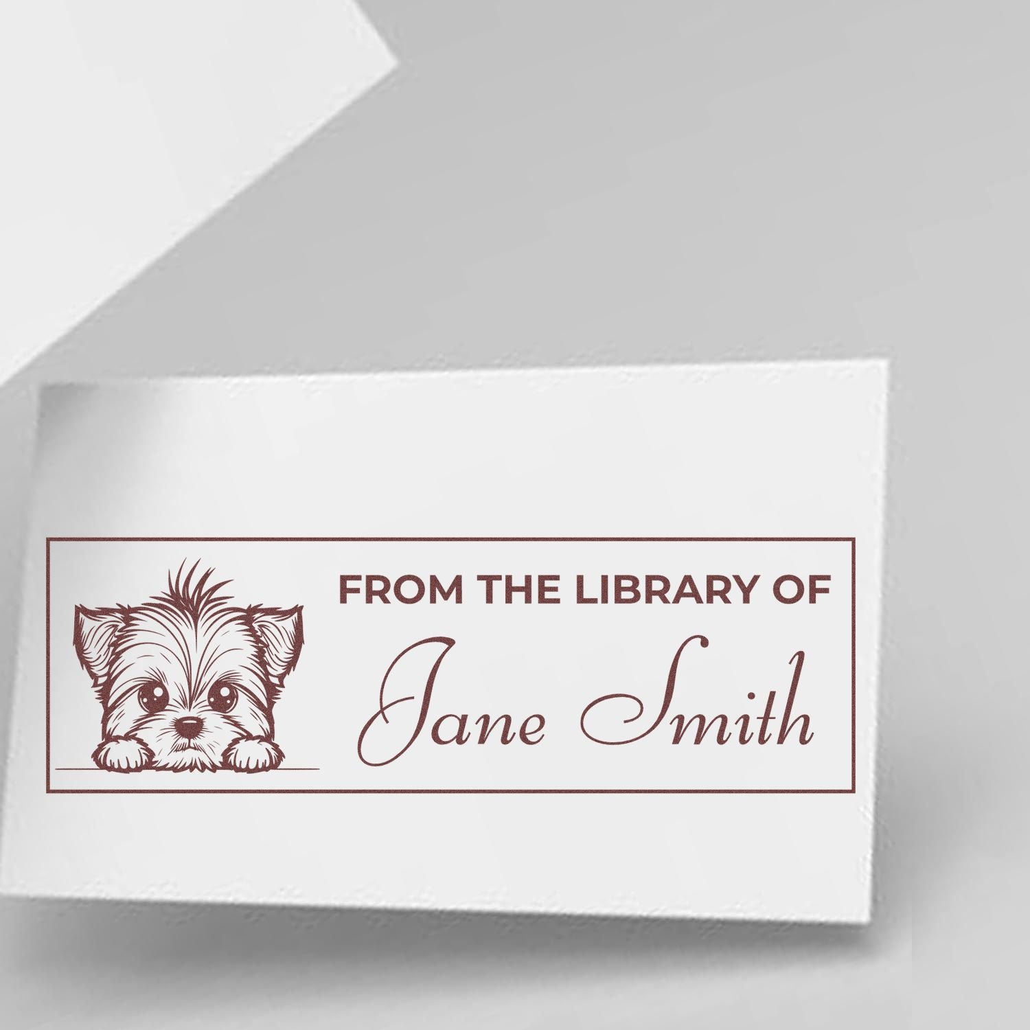 Yorkshire Terrier Self-Inking Personalized Book Stamp For Teachers - Engineer Seal Stamps