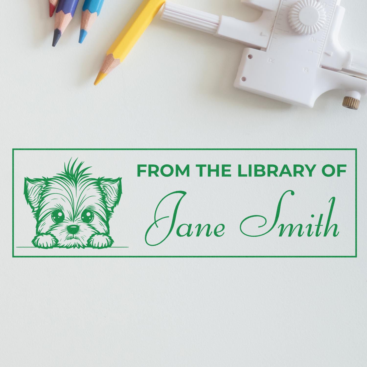 Pre-Inked Yorkshire Terrier From The Library Of Stamp - Engineer Seal Stamps