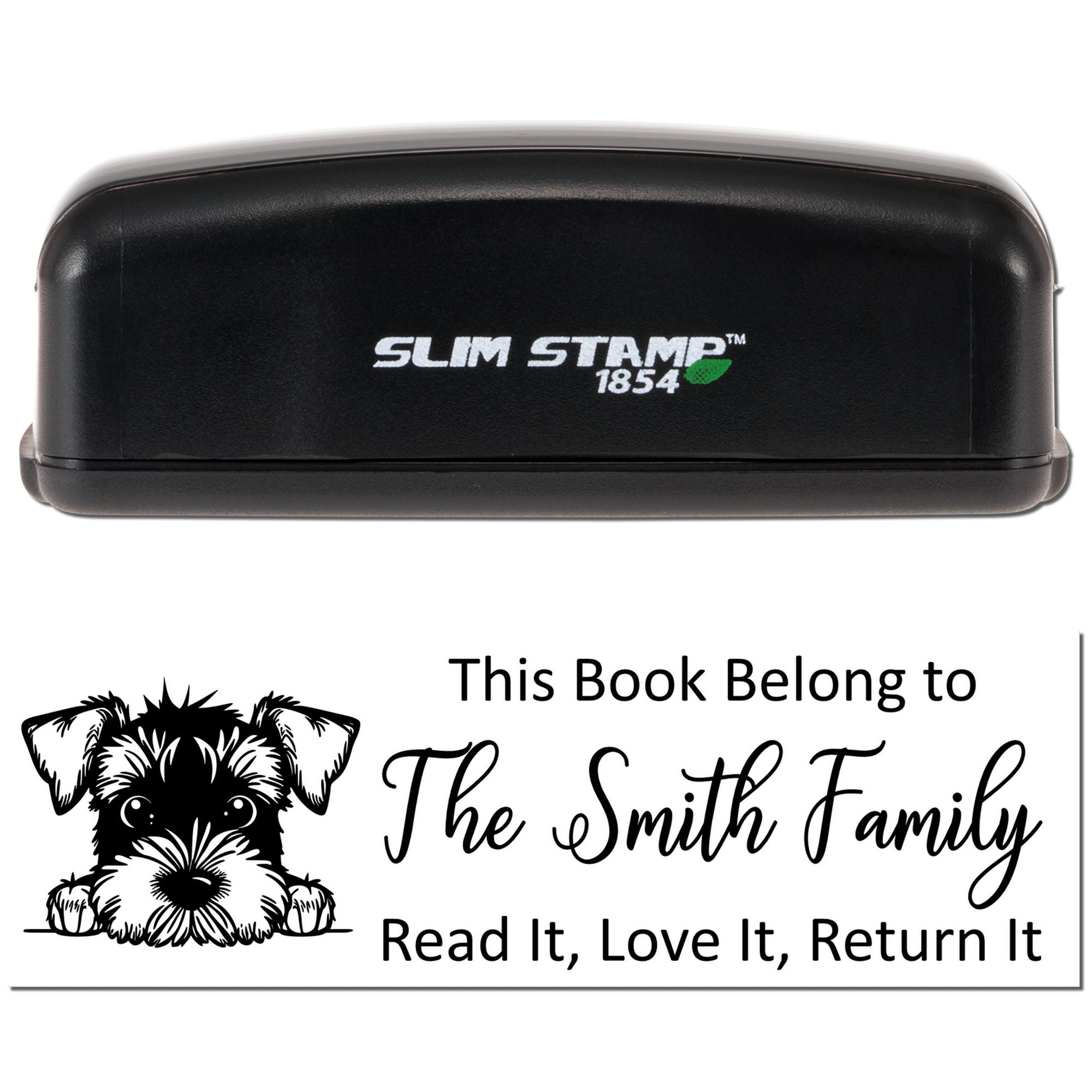 Slim Airedale Terrier Personalizable Dog Book Ownership Stamp - Engineer Seal Stamps