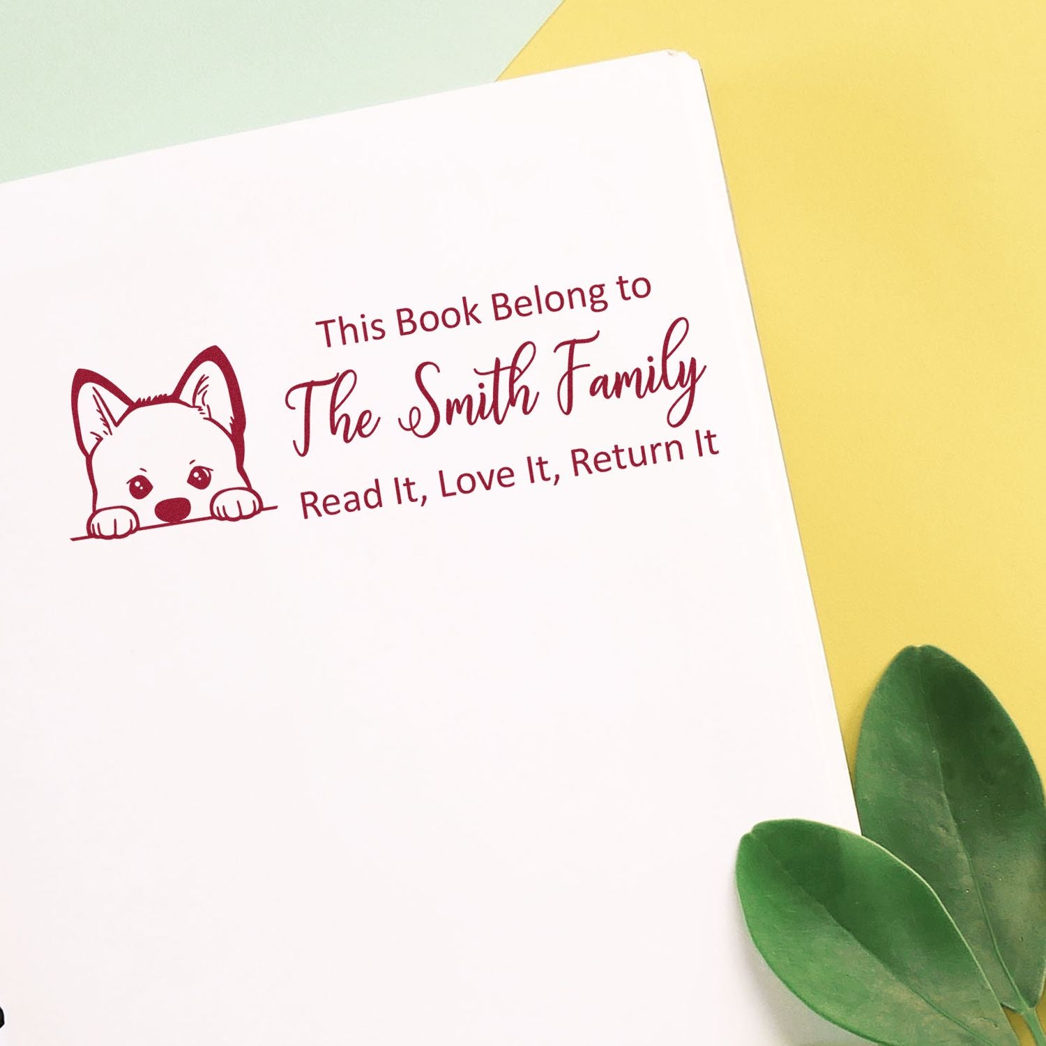 Self-Inking Akita Customized Bookworm Dog Stamper - Engineer Seal Stamps