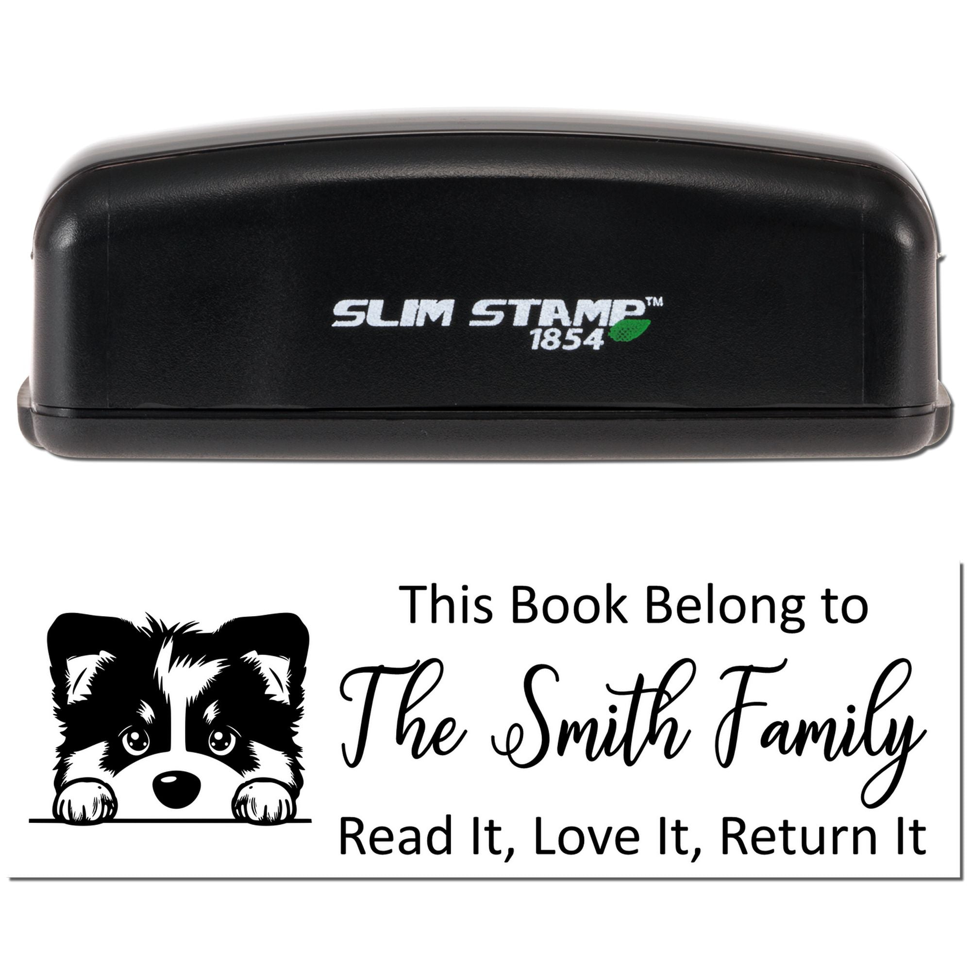 Slim Alaskan Malamute Personalizable Dog-Themed Library Stamp - Engineer Seal Stamps